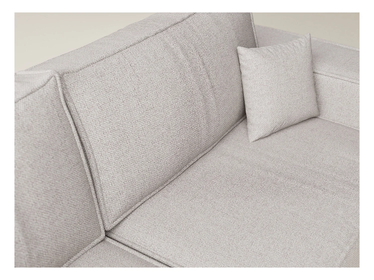 Canapé d'angle gauche avec fonction lit en tissu tressé beige TONGA