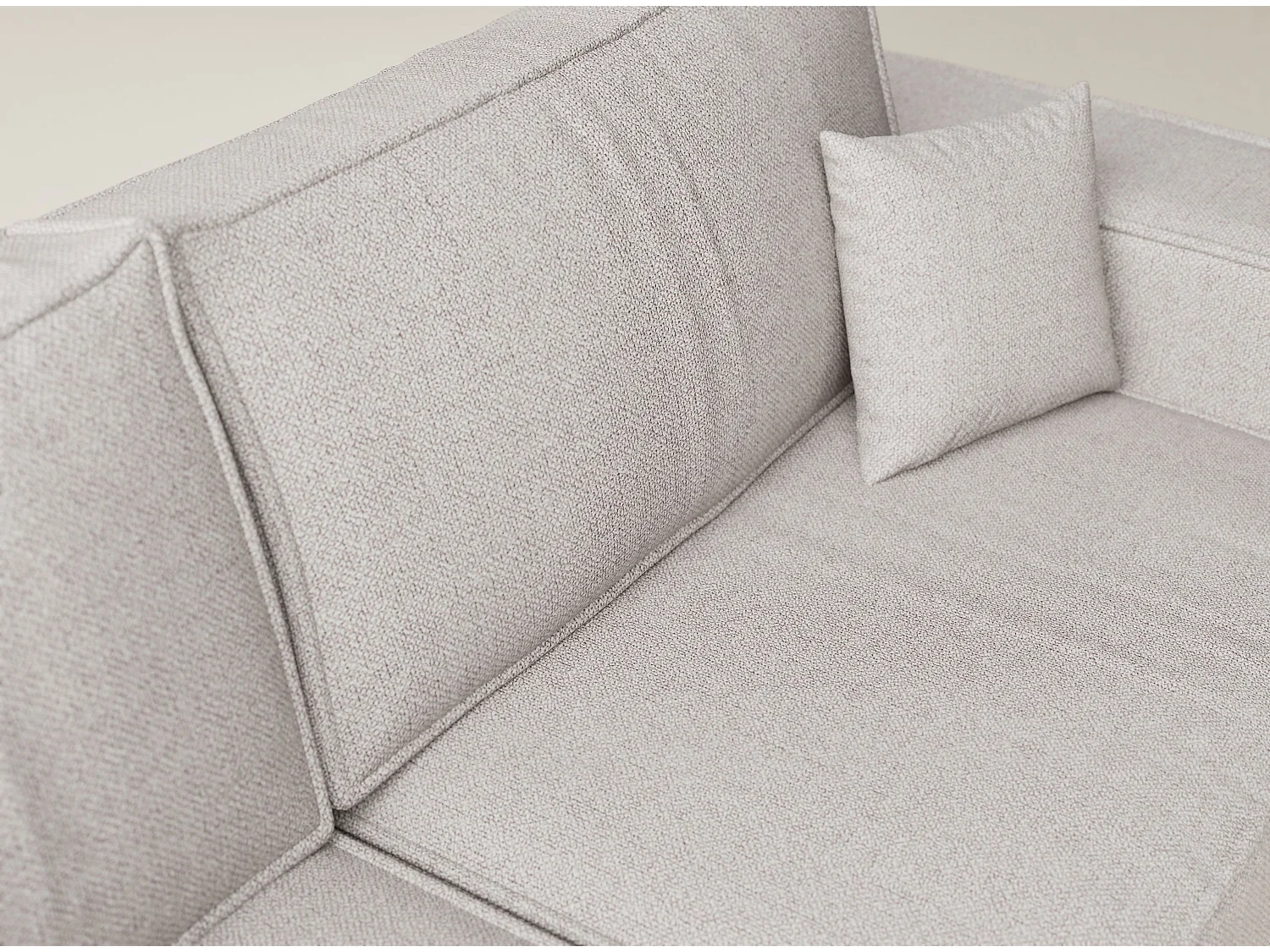 Canapé d'angle gauche avec fonction lit en tissu tressé beige TONGA