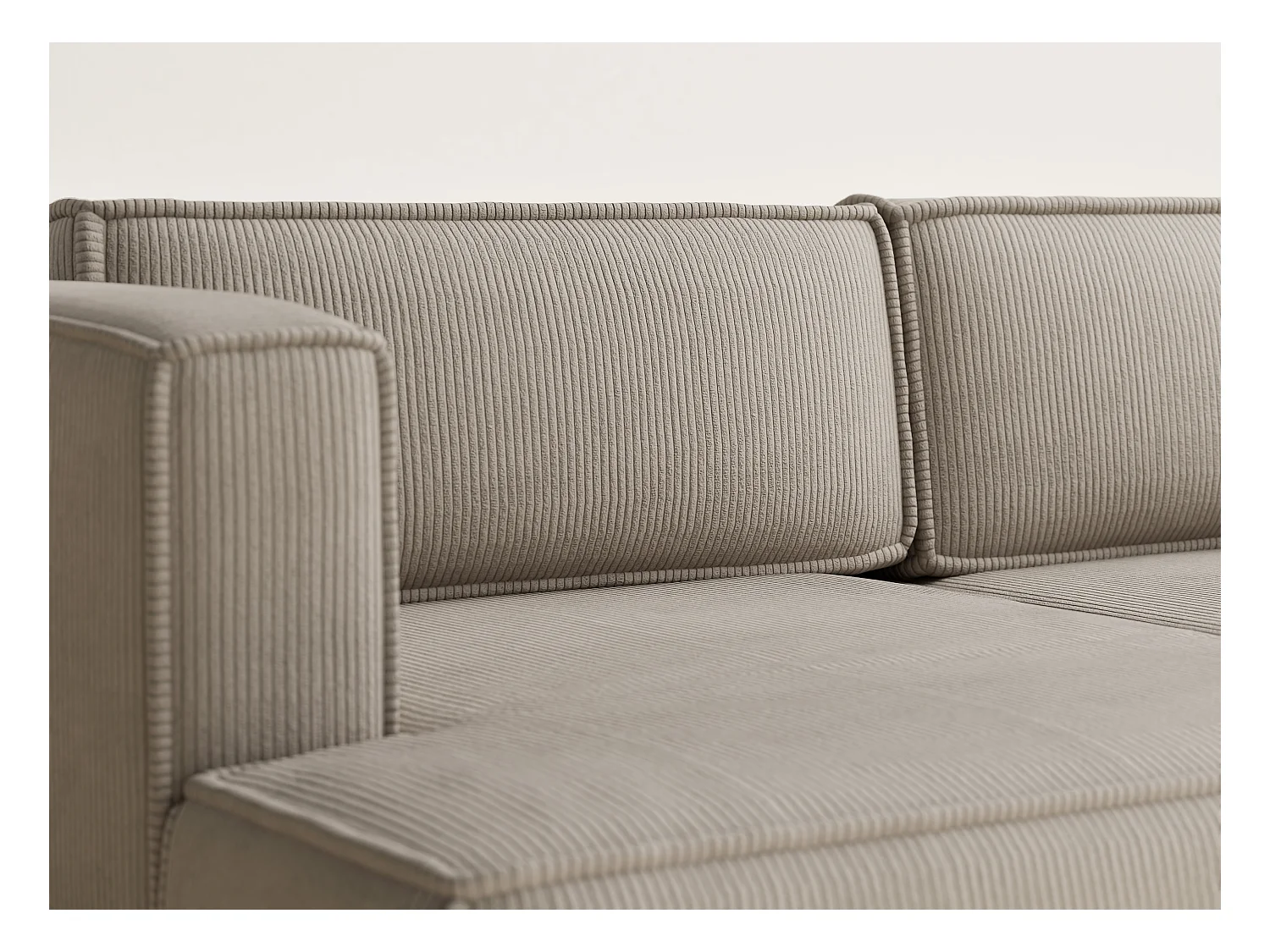 Canapé d'angle gauche avec fonction lit en velours beige foncé VELTO