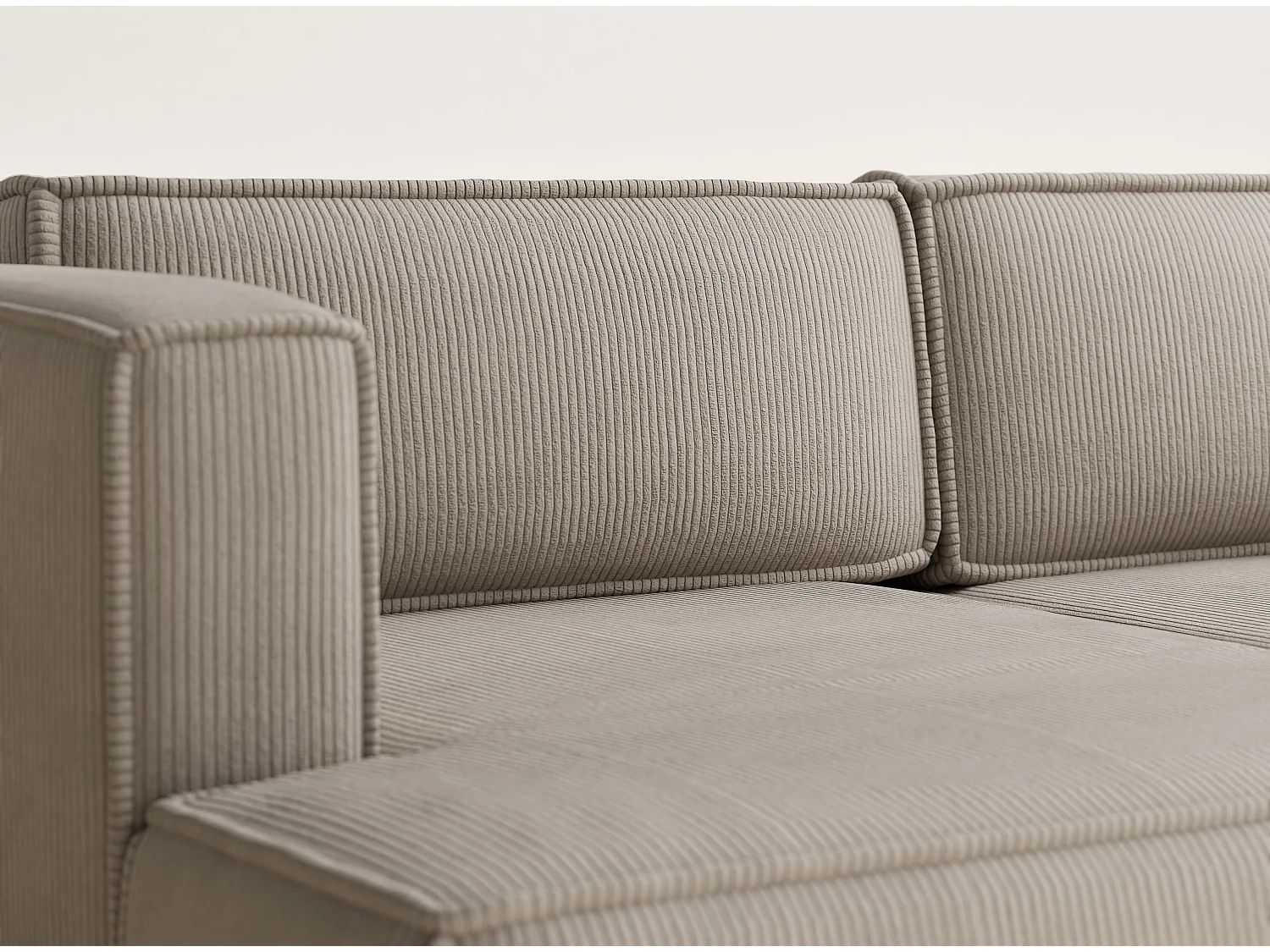 Canapé d'angle gauche avec fonction lit en velours beige foncé VELTO