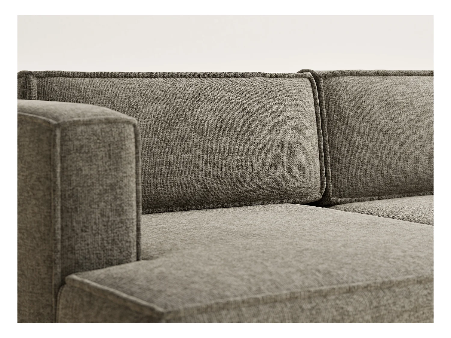 Canapé d'angle gauche avec fonction lit en tissu chenille taupe VELTO