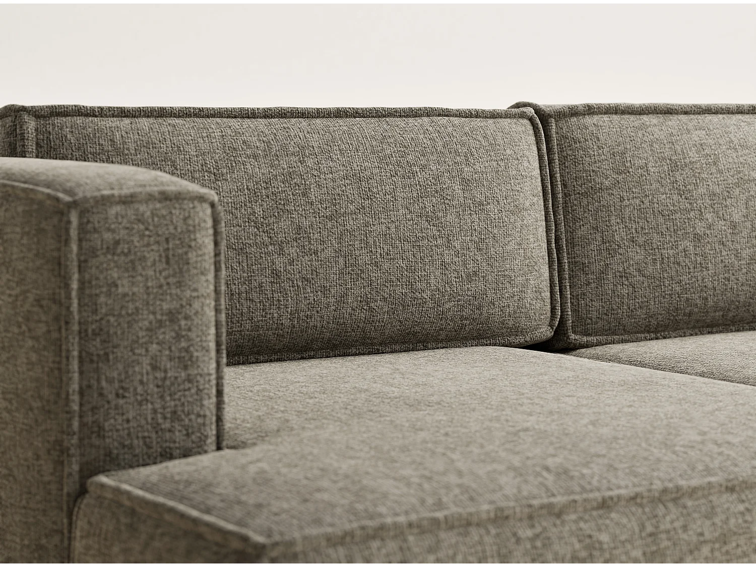 Canapé d'angle gauche avec fonction lit en tissu chenille brun VELTO