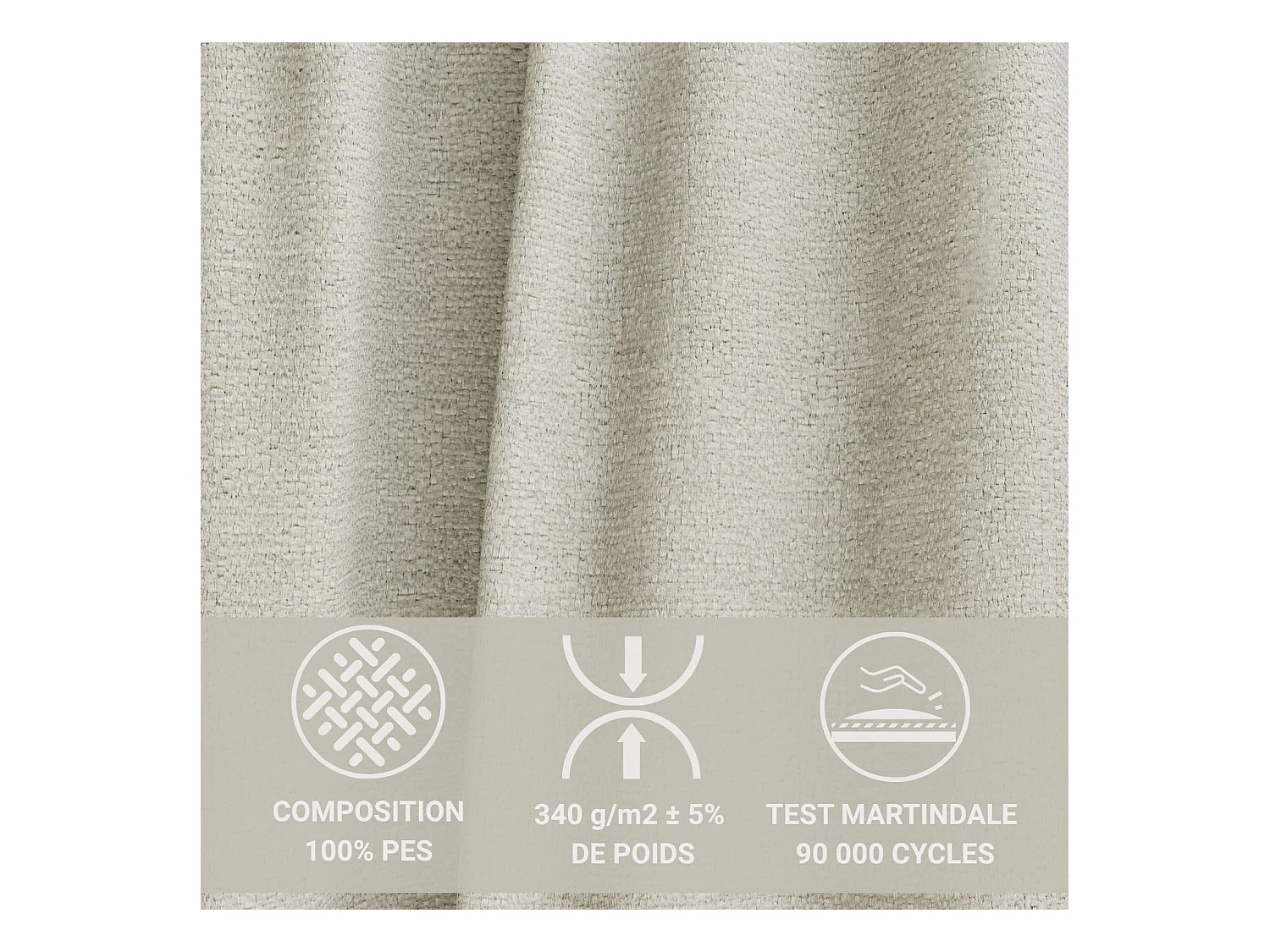 Canapé d'angle gauche avec fonction lit en tissu chenille creme VELTO