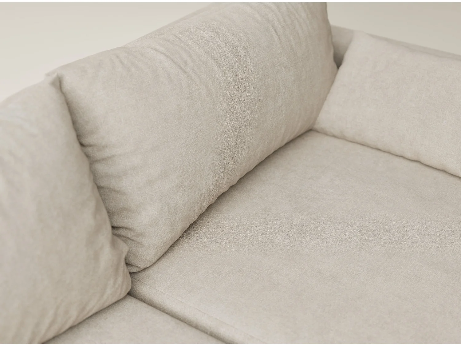 Canapé d'angle gauche avec fonction lit en tissu chenille beige LEON