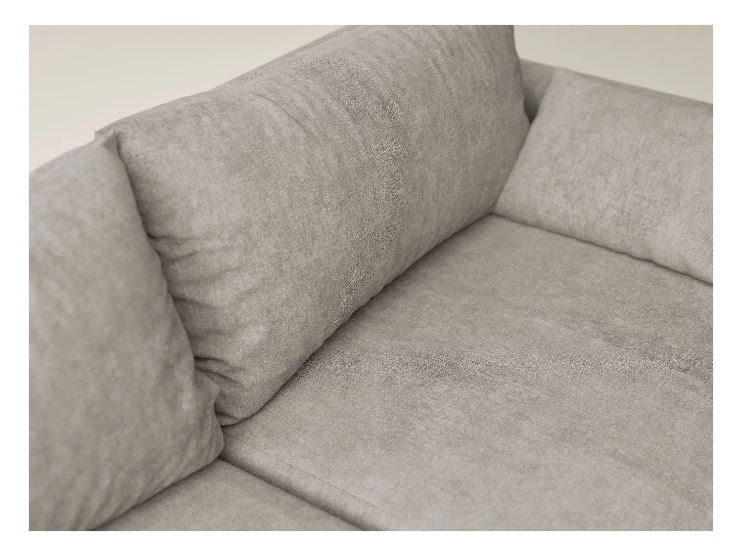 Canapé d'angle gauche avec fonction lit en tissu chenille taupe LEON