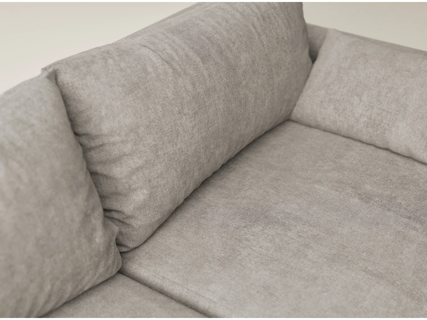 Canapé d'angle gauche avec fonction lit en tissu chenille taupe LEON