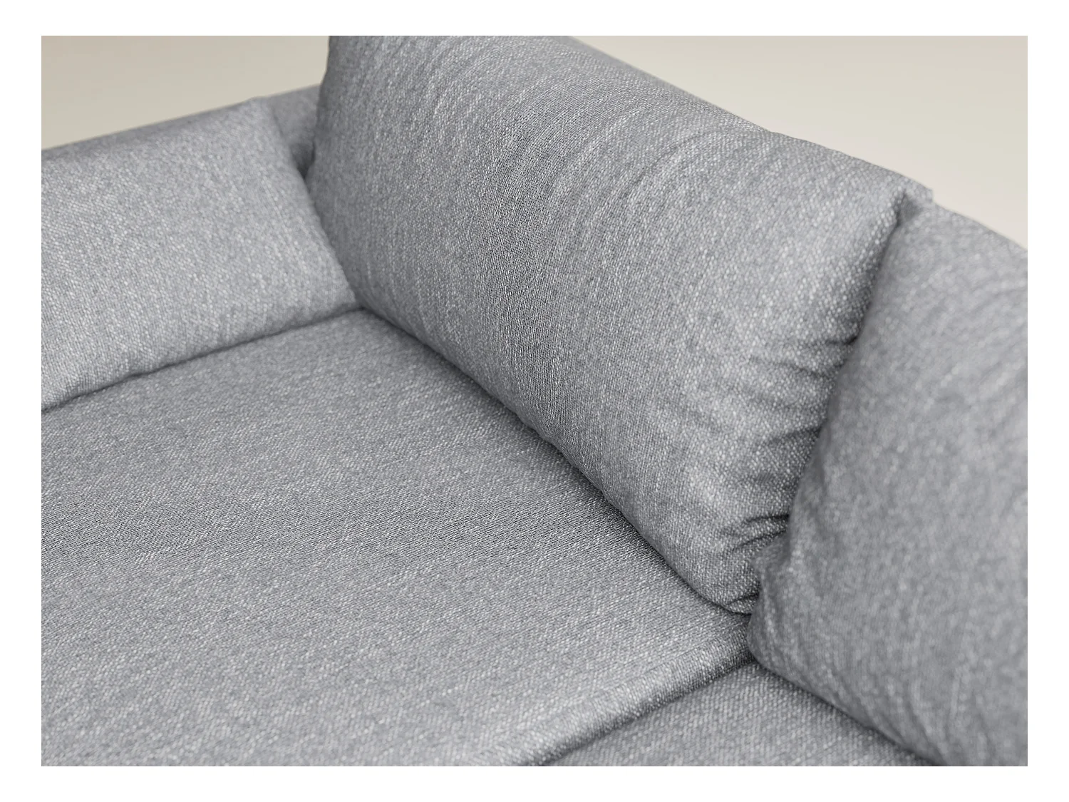 Canapé d'angle droit avec fonction lit en tissu tressé gris LEON