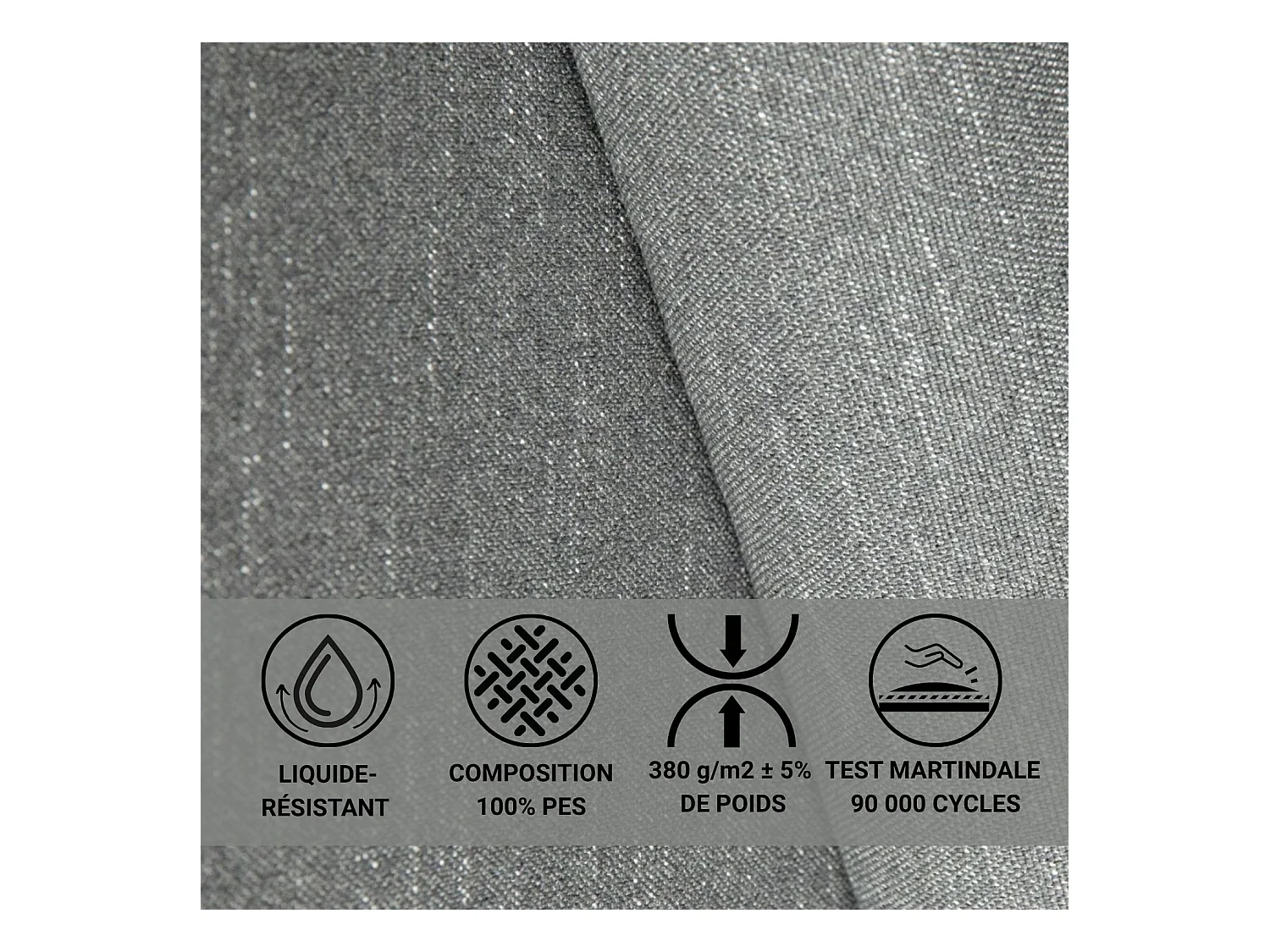 Canapé d'angle droit avec fonction lit en tissu tressé gris LEON