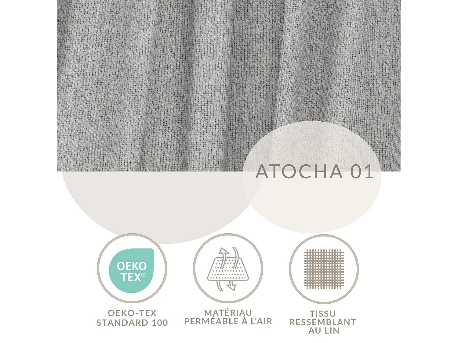 Canapé d'angle panoramique avec fonction lit en tissu tressé beige gris KYOTO