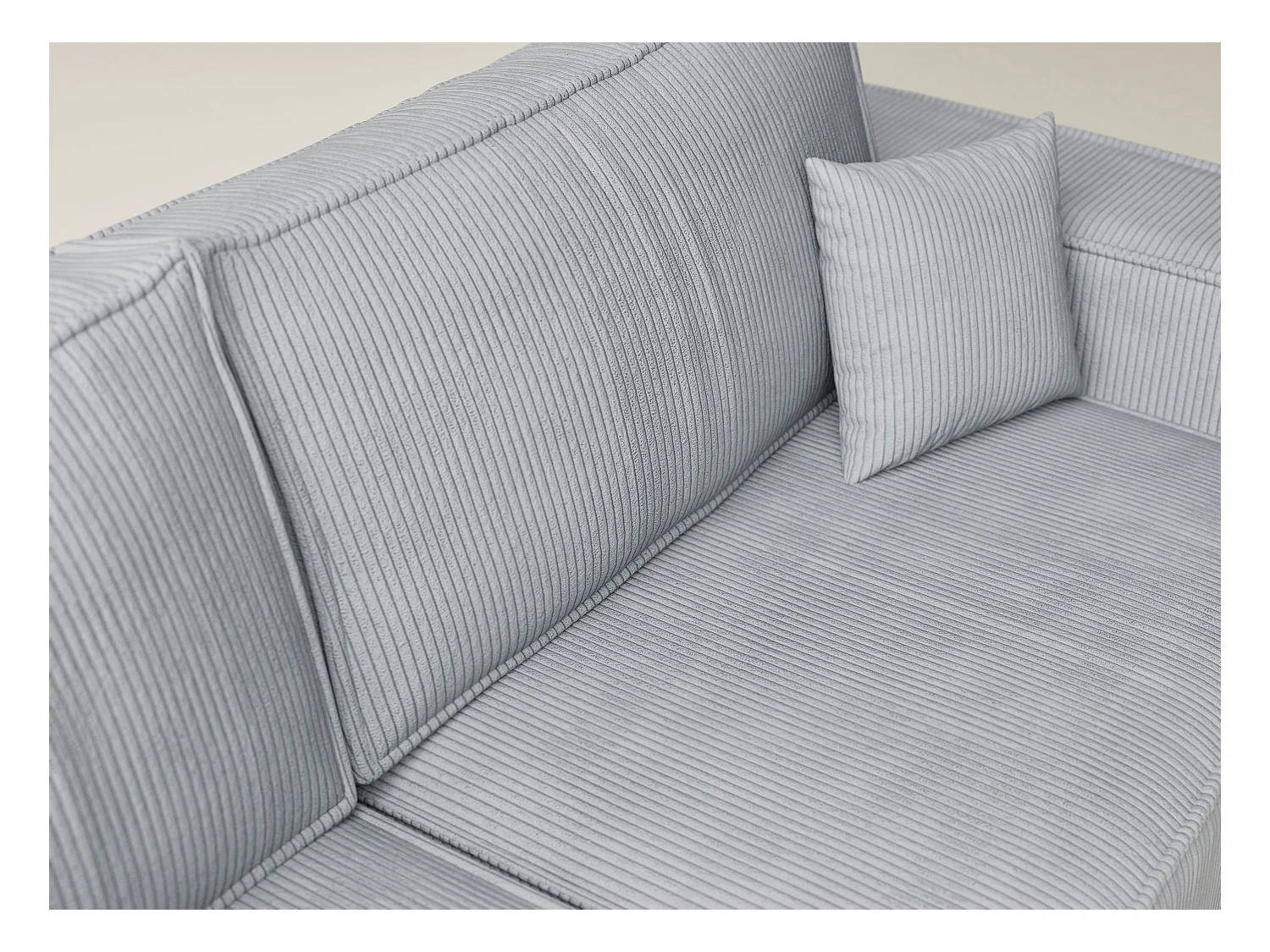 Canapé d'angle gauche avec fonction lit en velours gris clair TONGA