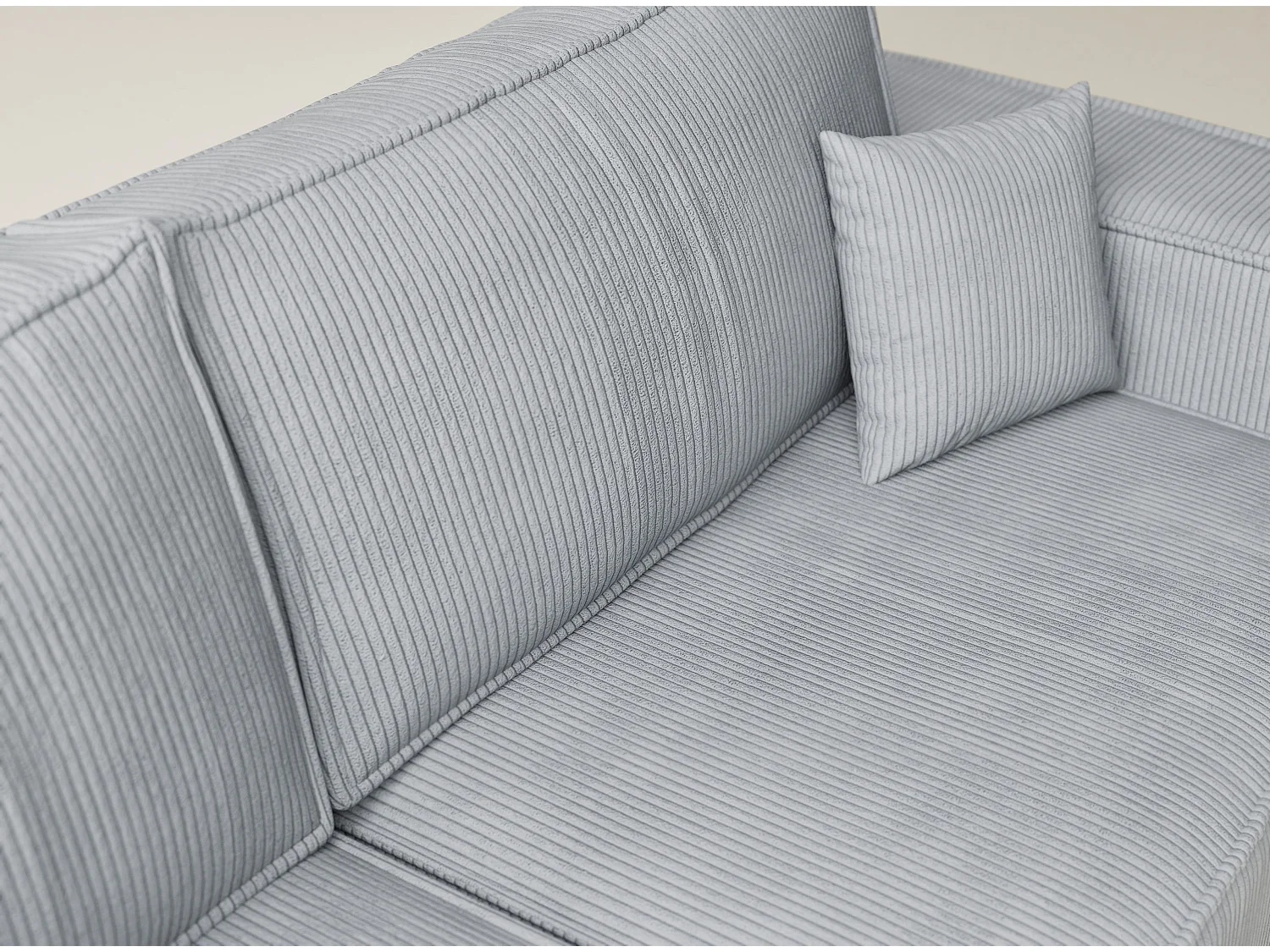 Canapé d'angle gauche avec fonction lit en velours gris clair TONGA