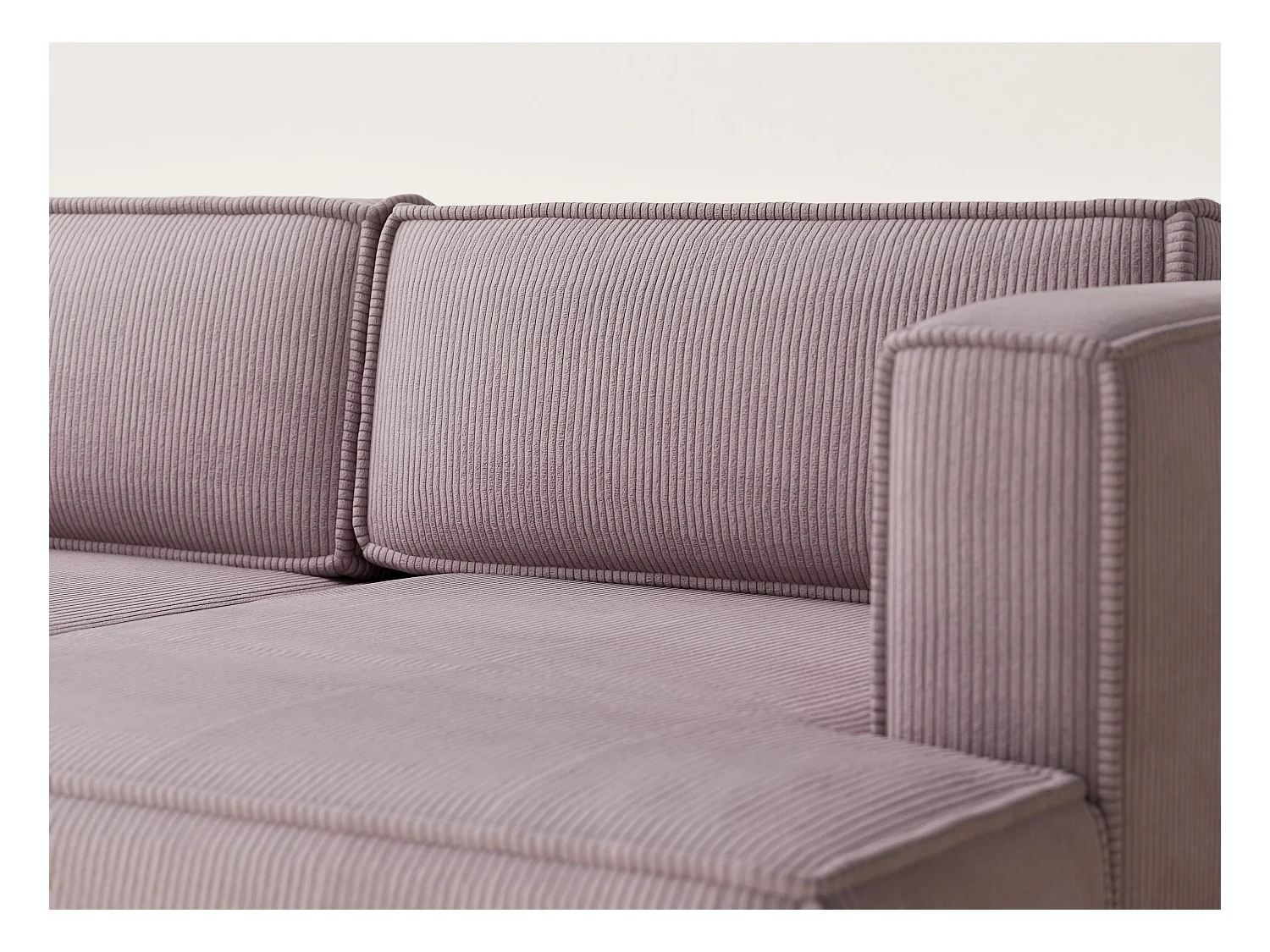 Canapé d'angle droit avec fonction lit en velours violet VELTO