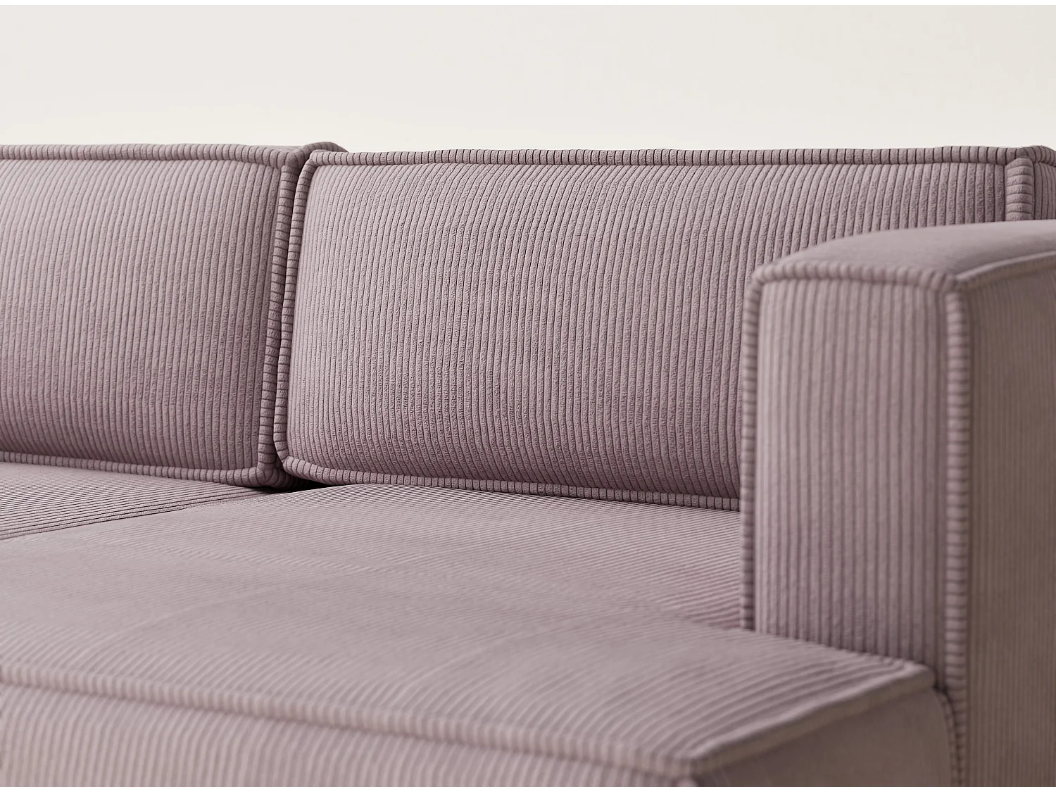 Canapé d'angle droit avec fonction lit en velours violet VELTO