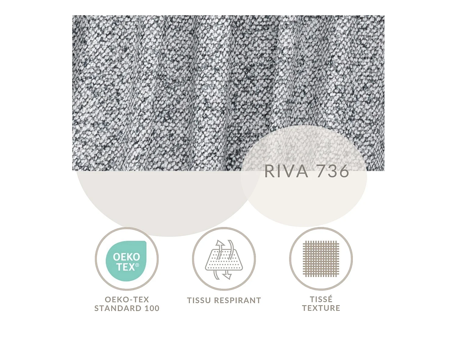 Canapé d'angle droit avec fonction lit en tissu tressé gris TONGA