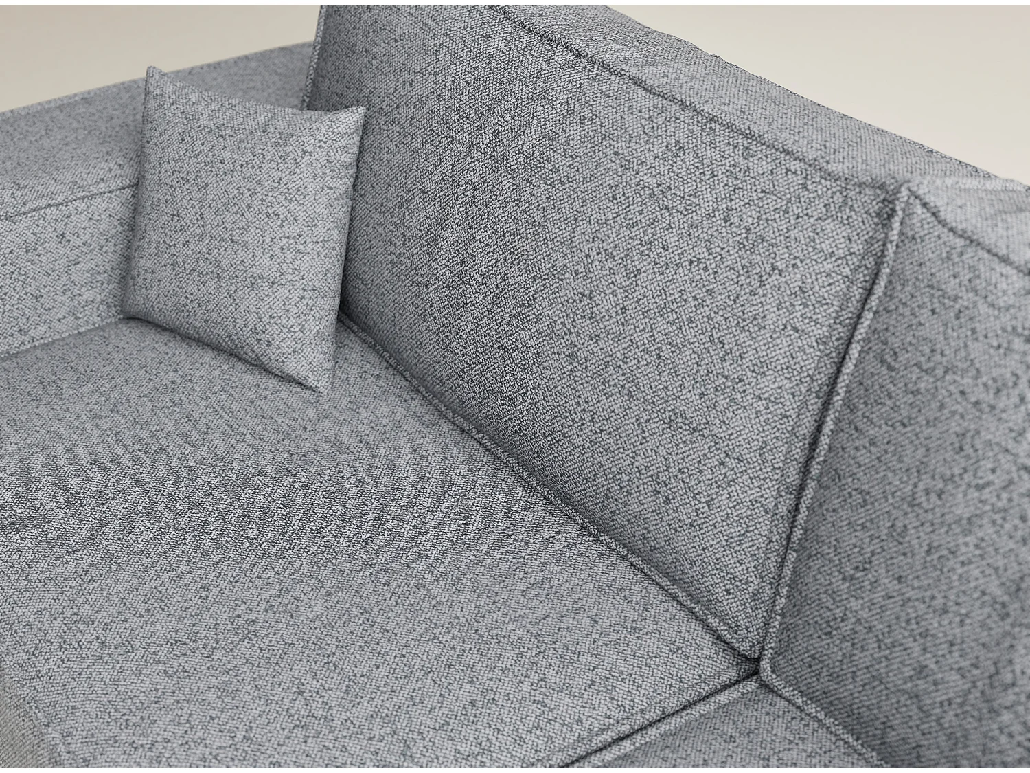 Canapé d'angle droit avec fonction lit en tissu tressé gris TONGA