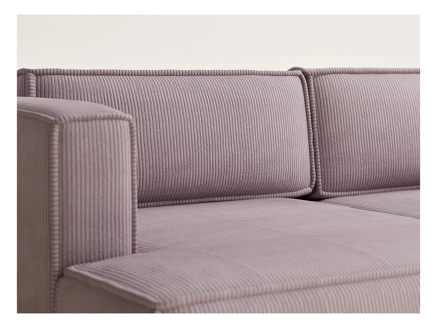 Canapé d'angle gauche avec fonction lit en velours violet VELTO