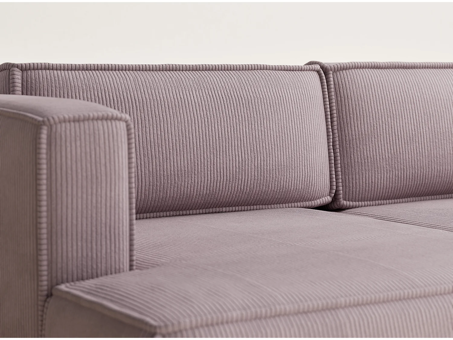 Canapé d'angle gauche avec fonction lit en velours violet VELTO