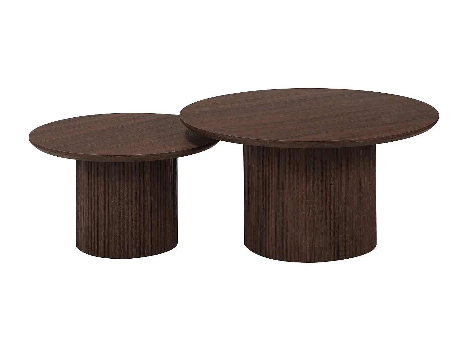 Lot de 2 tables basses noyer - Naturel foncé - ESME