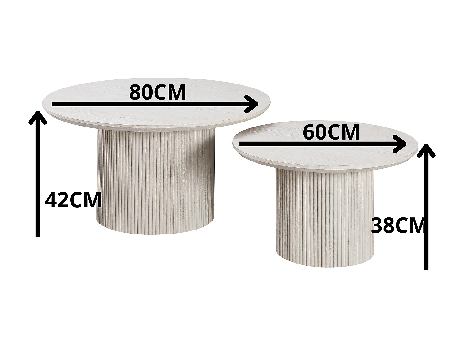 Lot de 2 tables basses noyer - Naturel foncé - ESME