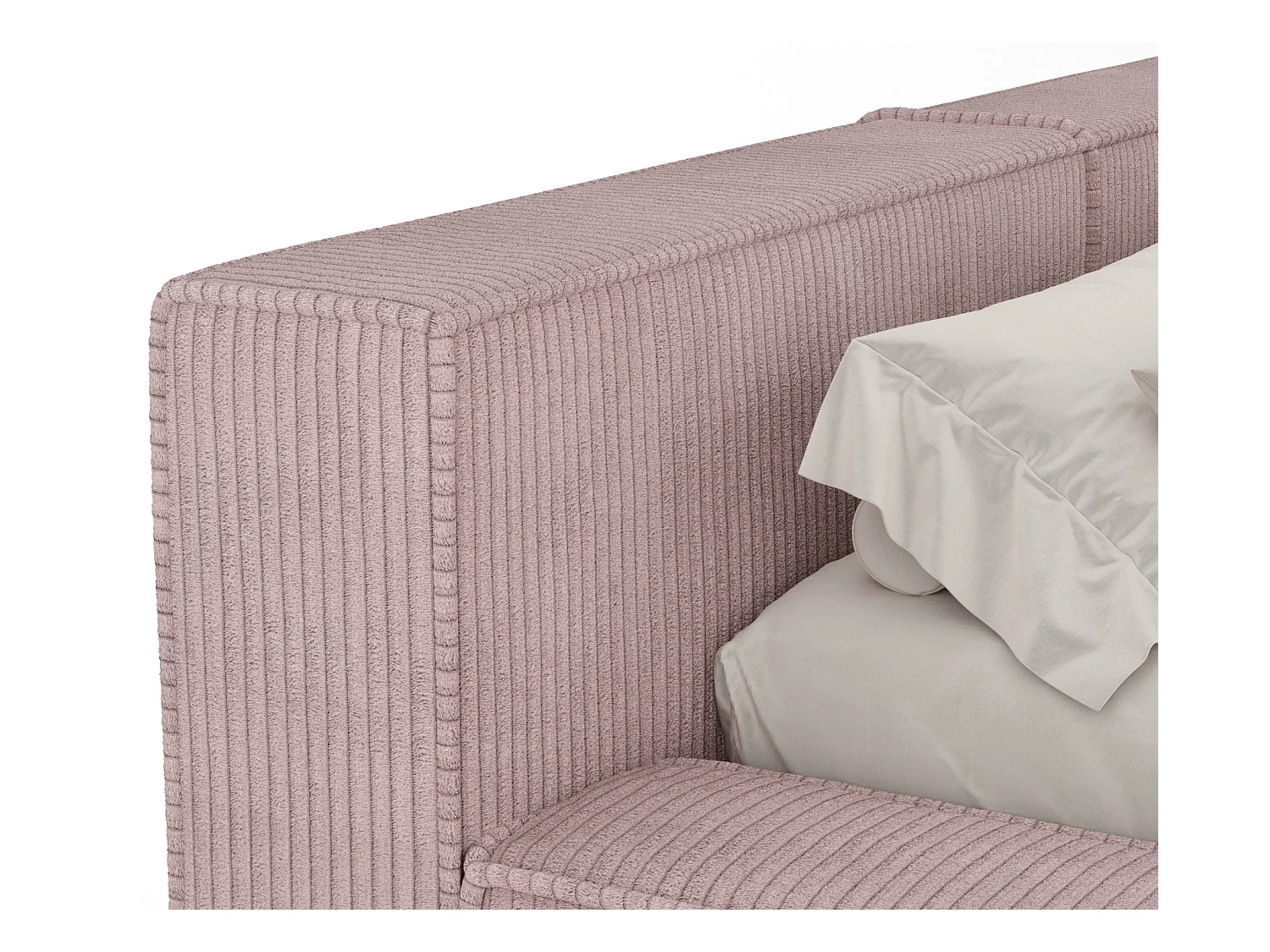 Lit coffre 200 x 200 cm avec tête de lit VOLIERA - en velours - violet