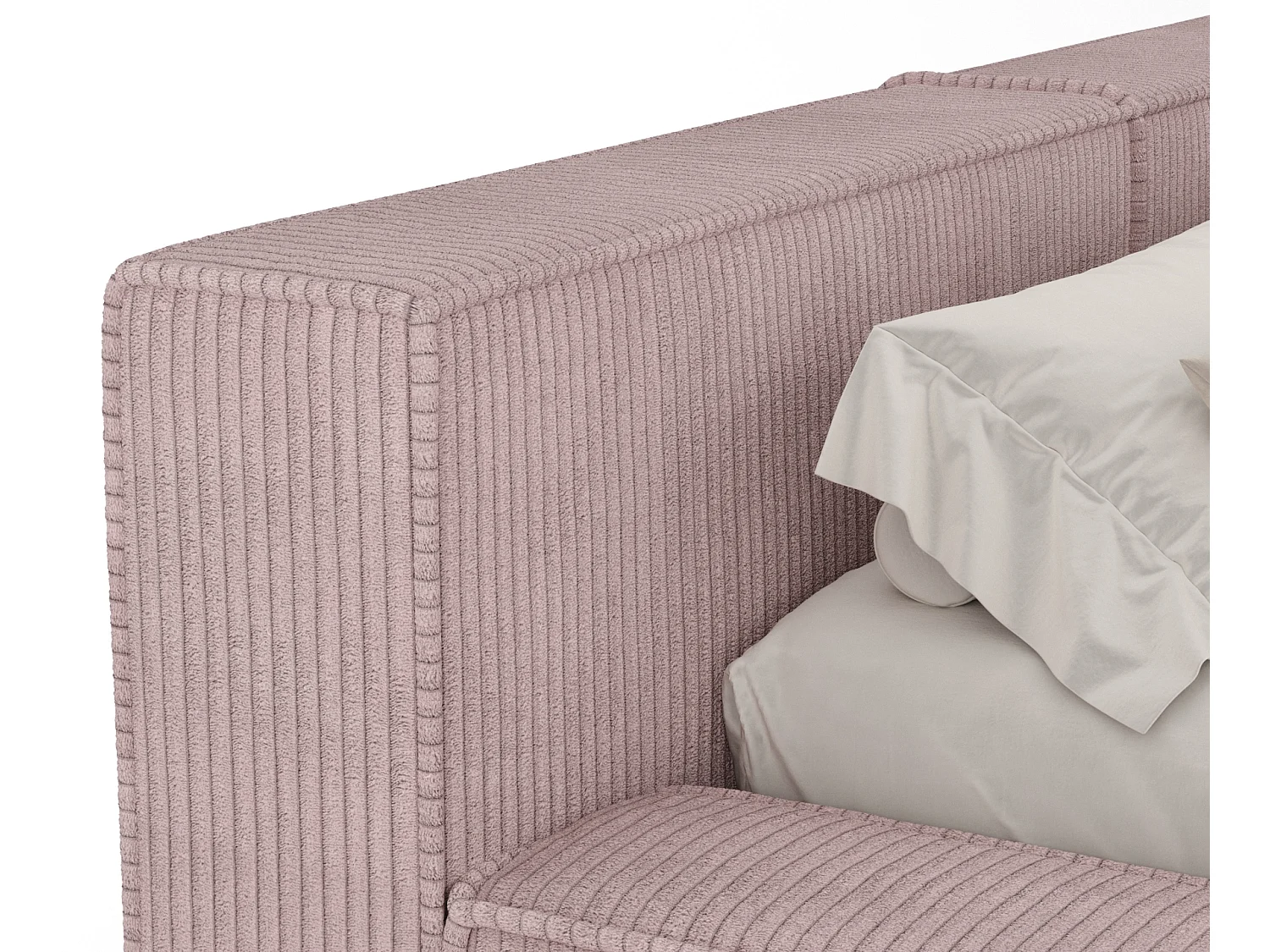 Lit coffre 140 x 200 cm avec tête de lit VOLIERA - en velours - violet