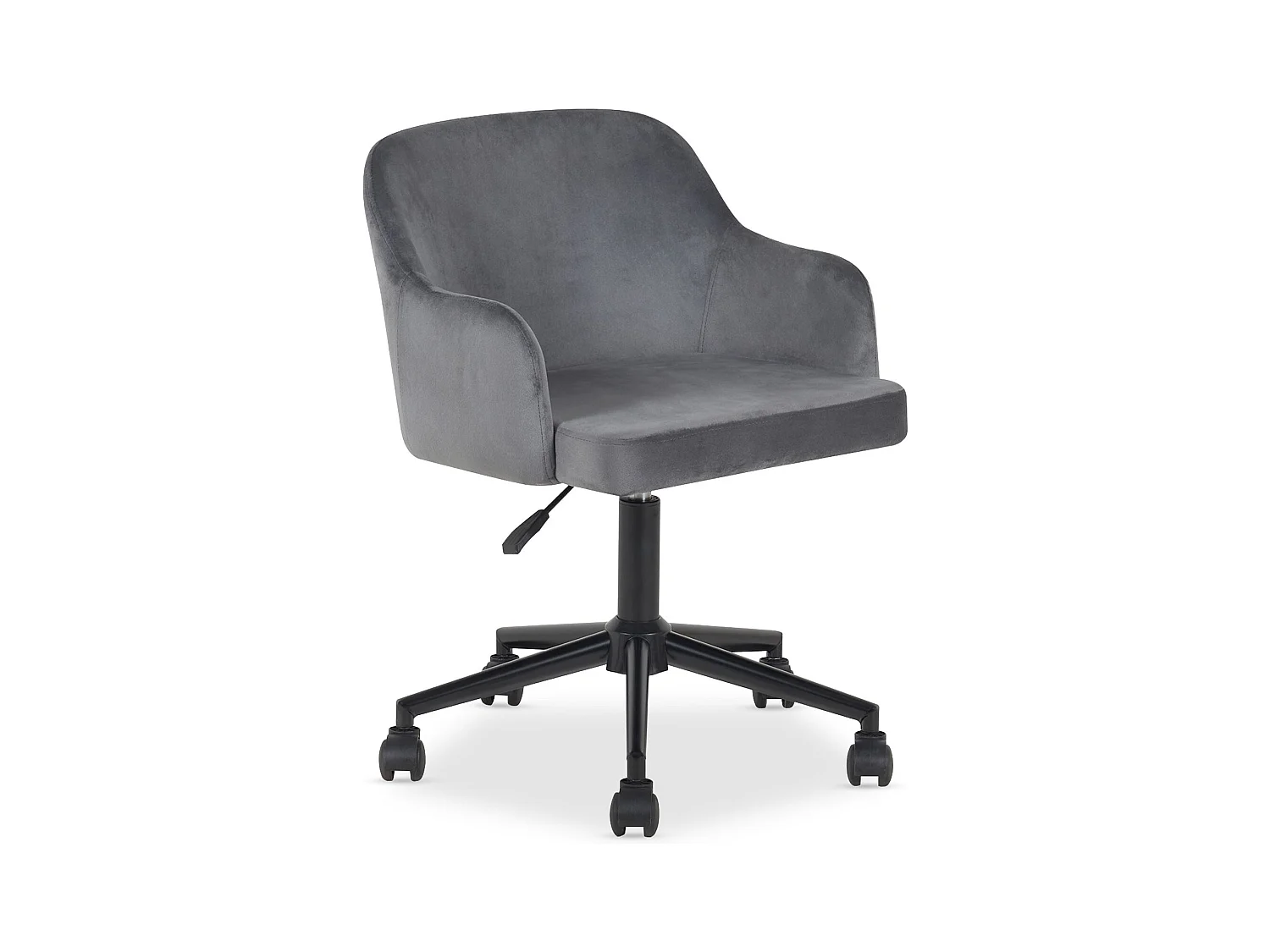 Chaise de bureau OLIVER Pivotante en Velours Gris Clair Réglable en Hauteur, Assise Rembourrée Confortable