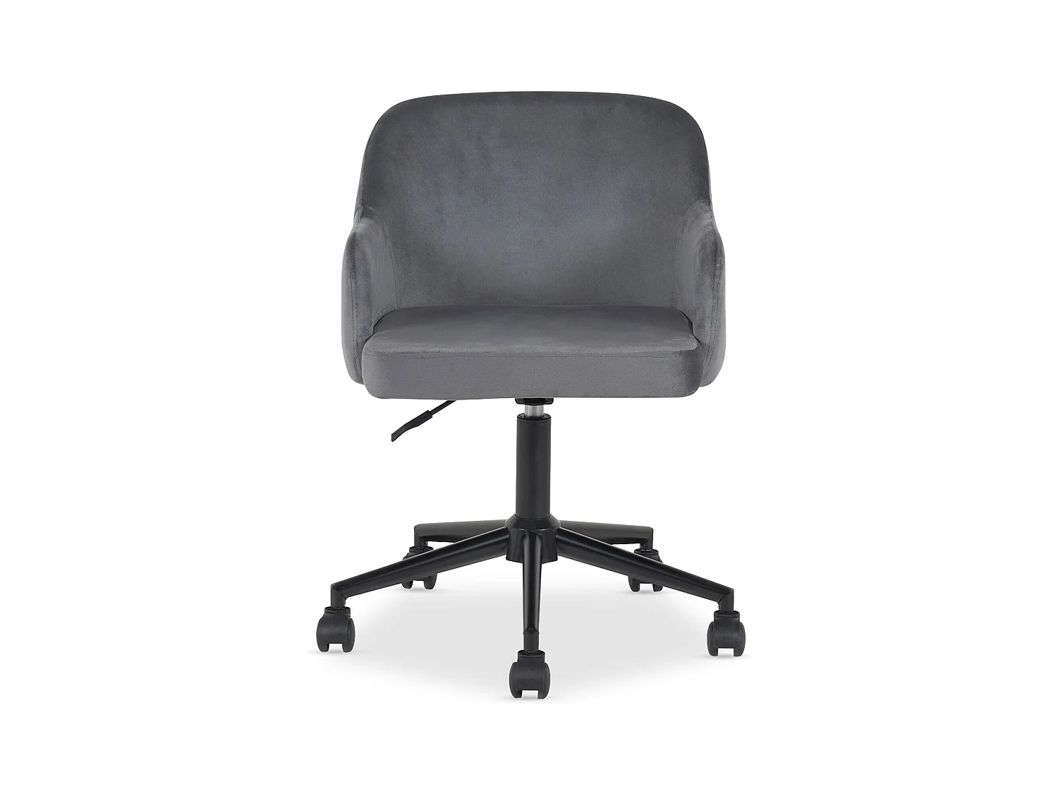 Chaise de bureau OLIVER Pivotante en Velours Gris Clair Réglable en Hauteur, Assise Rembourrée Confortable