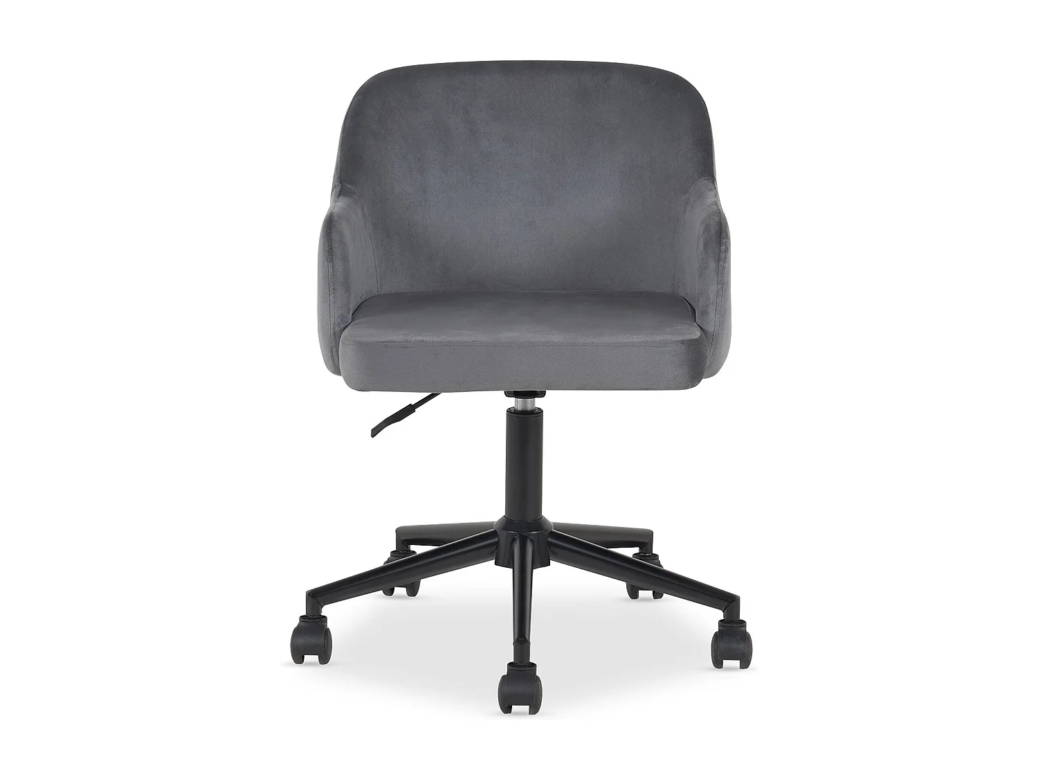 Chaise de bureau OLIVER Pivotante en Velours Gris Clair Réglable en Hauteur, Assise Rembourrée Confortable