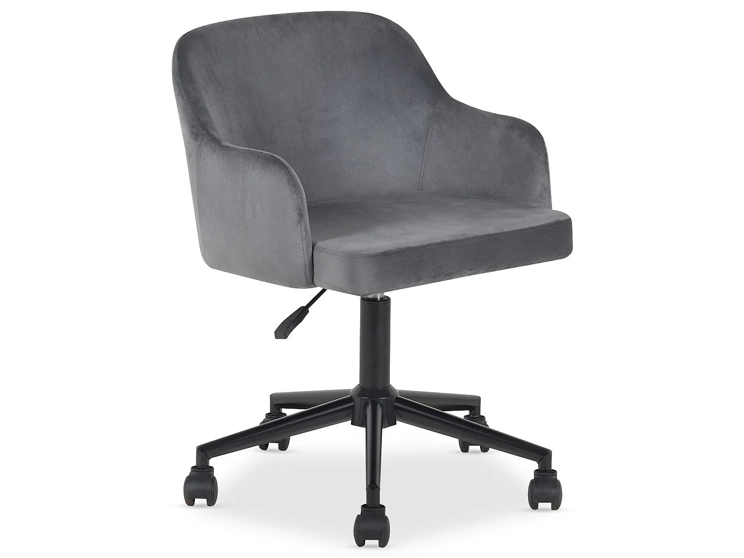 Chaise de bureau OLIVER Pivotante en Velours Gris Clair Réglable en Hauteur, Assise Rembourrée Confortable