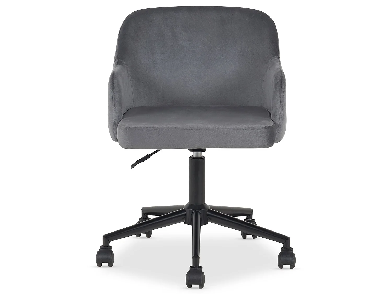 Chaise de bureau OLIVER Pivotante en Velours Gris Clair Réglable en Hauteur, Assise Rembourrée Confortable