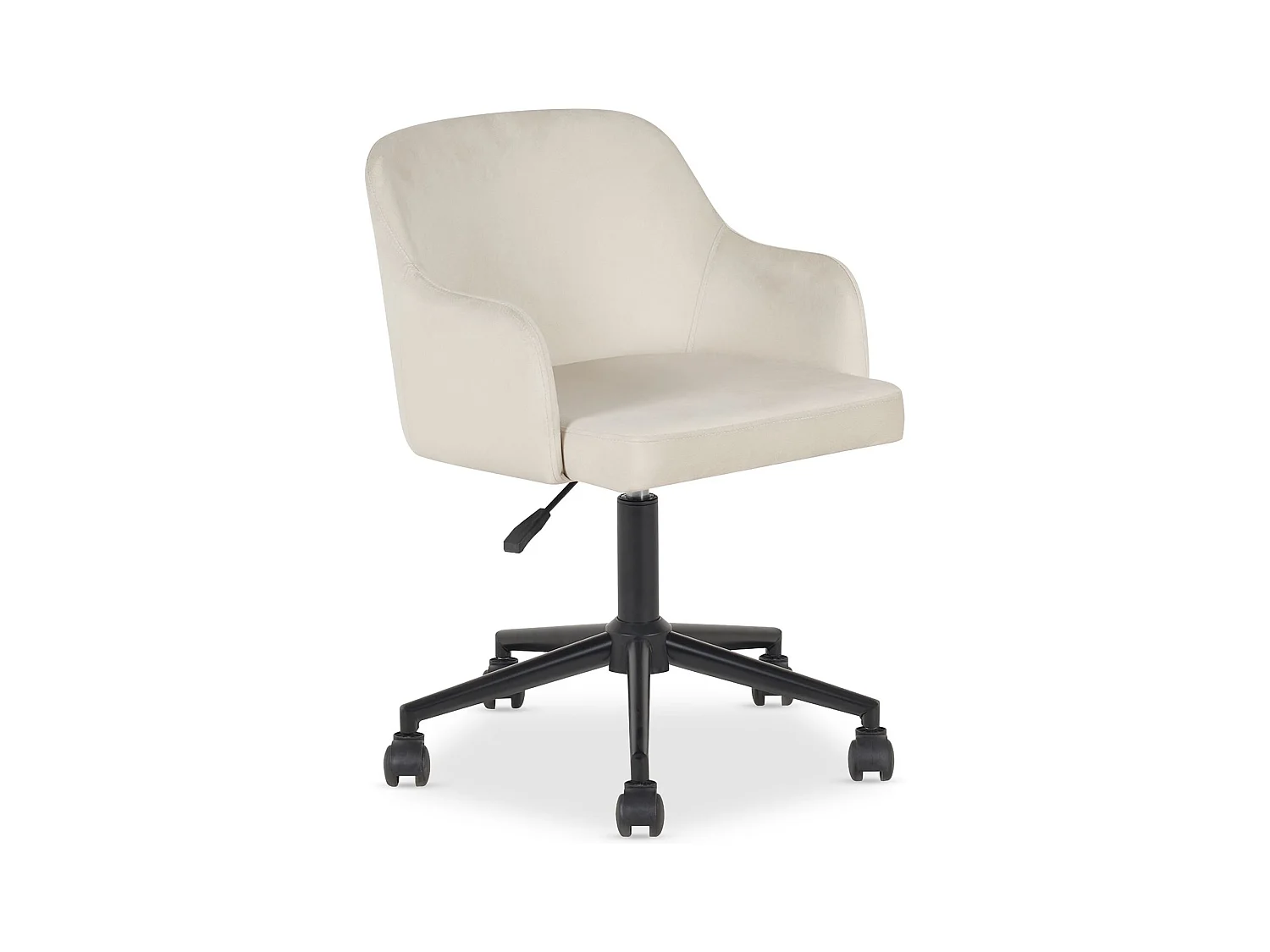 Chaise de bureau OLIVER Pivotante en Velours Beige Réglable en Hauteur, Assise Rembourrée Confortable