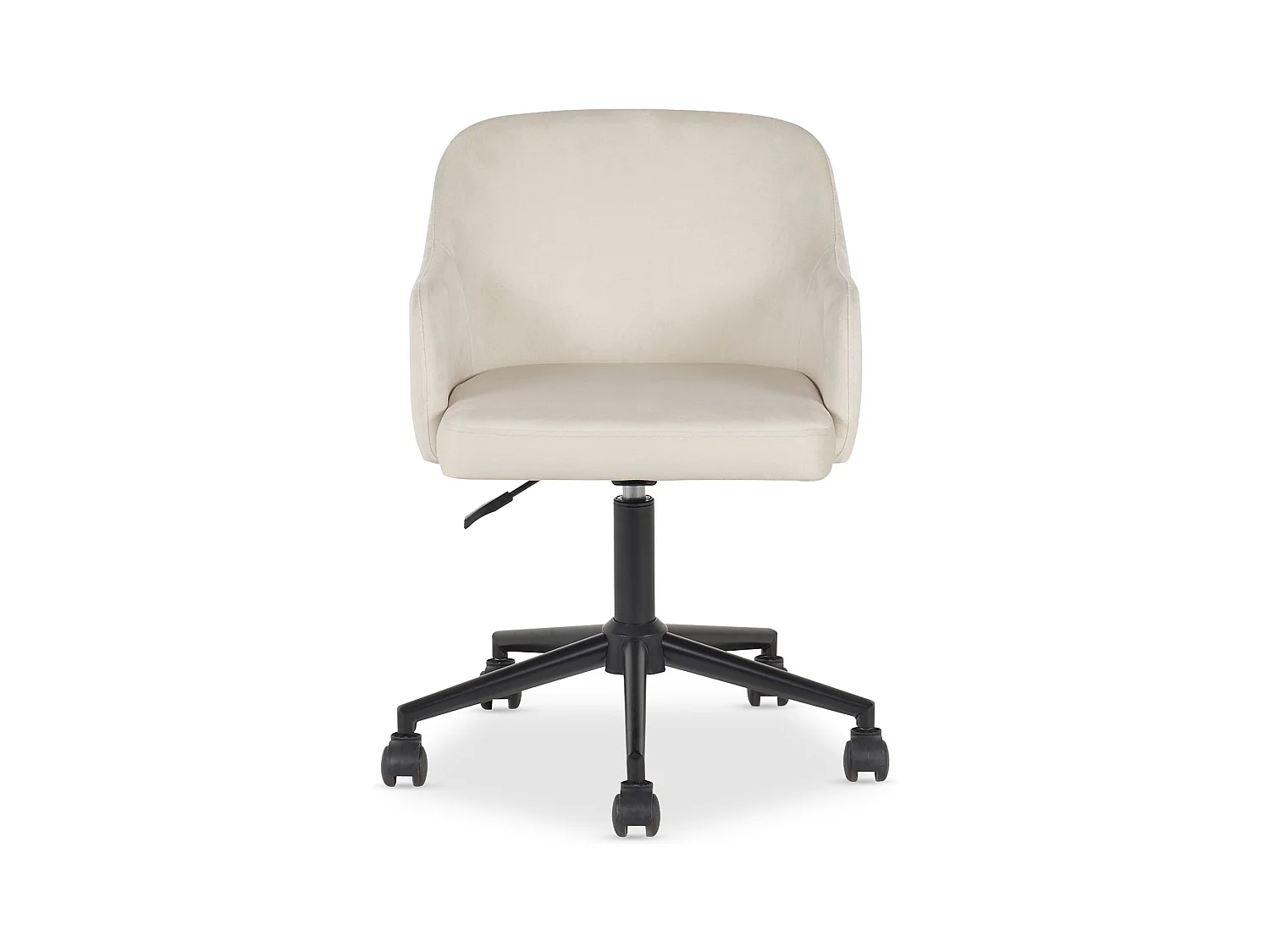 Chaise de bureau OLIVER Pivotante en Velours Beige Réglable en Hauteur, Assise Rembourrée Confortable