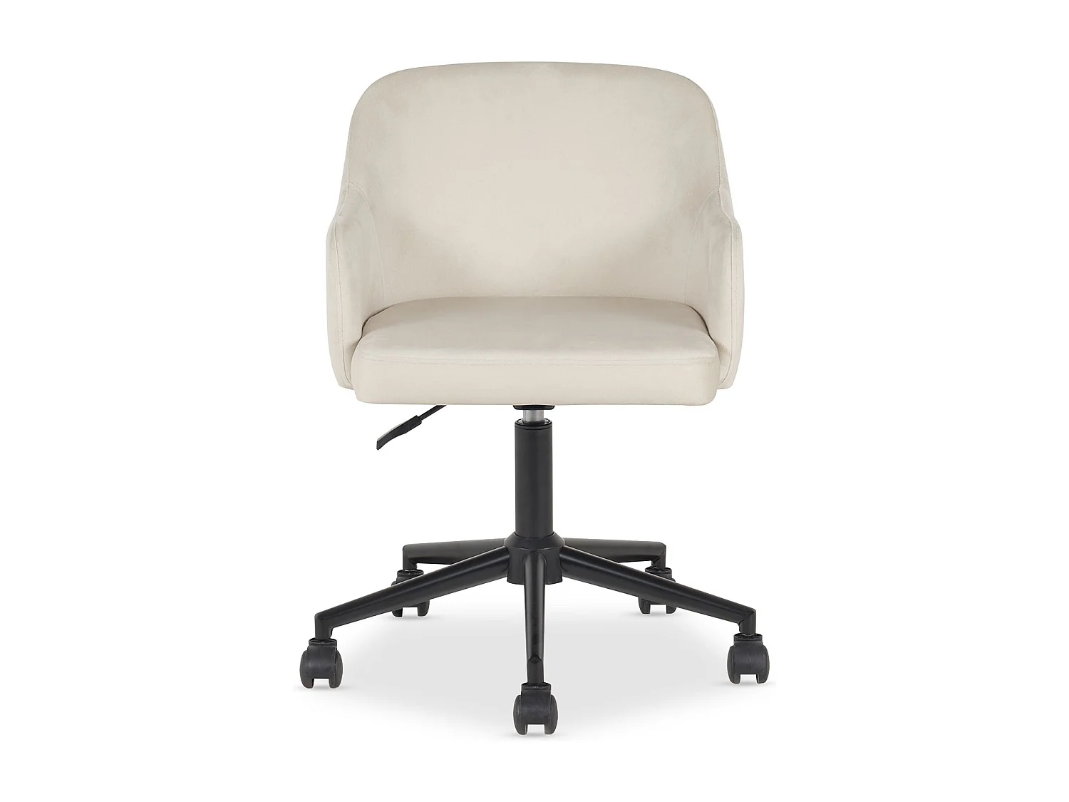 Chaise de bureau OLIVER Pivotante en Velours Beige Réglable en Hauteur, Assise Rembourrée Confortable