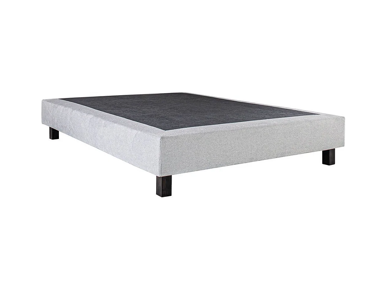 SELIAN - Pack Matelas + Sommier Tapissier Gris 160x200 cm + 2 Oreillers + 1 Couette