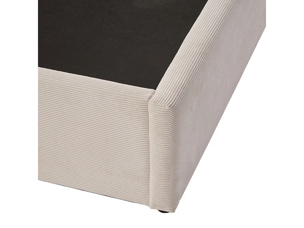 Cama - Lit coffre en velours côtelé 140x190cm - Beige