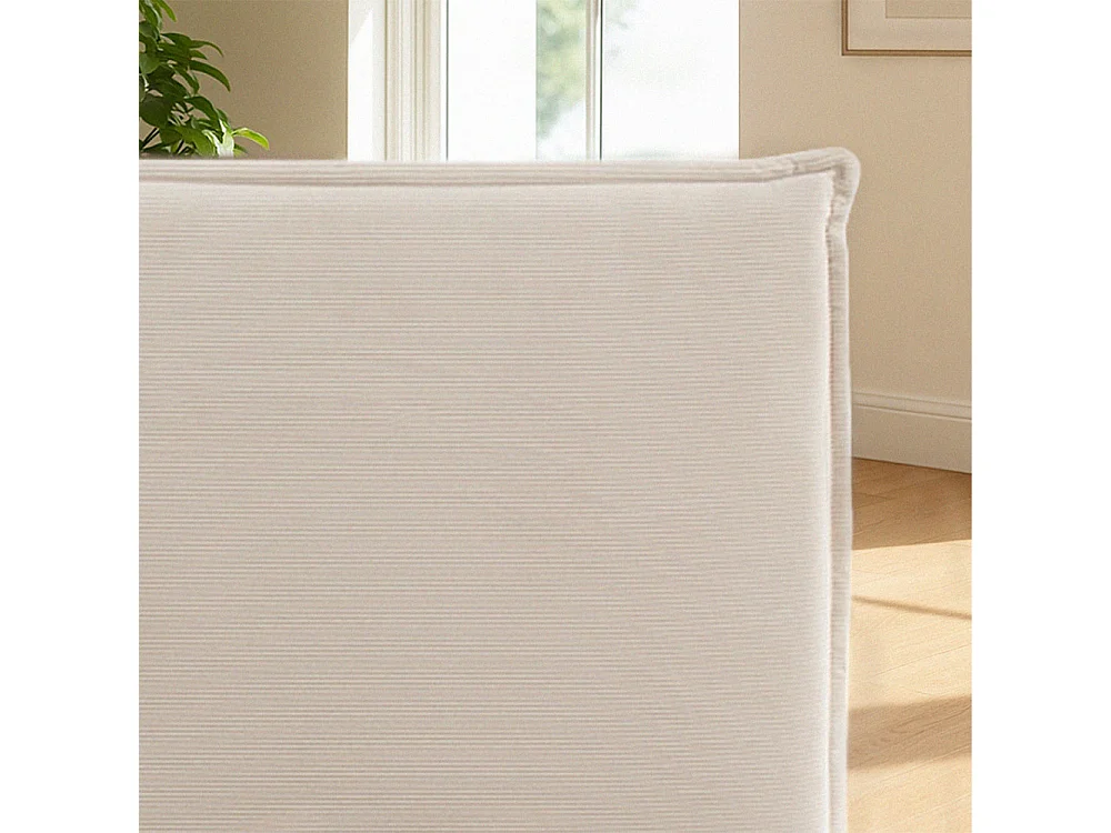 Cama - Lit coffre en velours côtelé 140x190cm - Beige