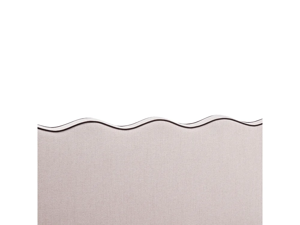 Nagoya - Lit coffre en tissu avec tête de lit ondulée 160x200cm - Beige