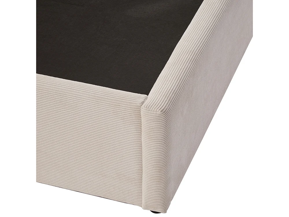 Cama - Lit coffre en velours côtelé 160x200cm - Beige