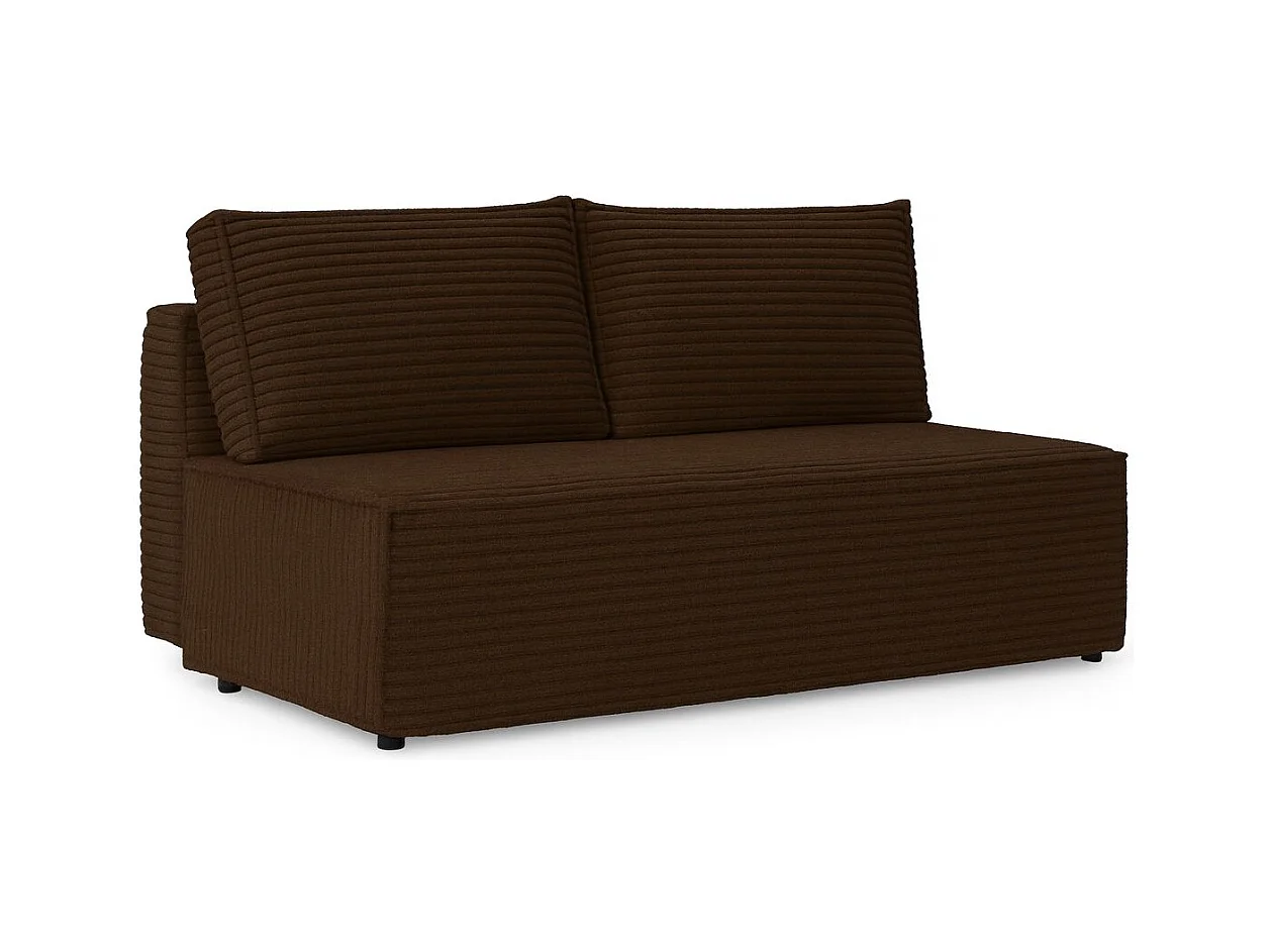 Slaapbank, bank met slaapfunctie en bedstee, DUO, stof Velo, bruin