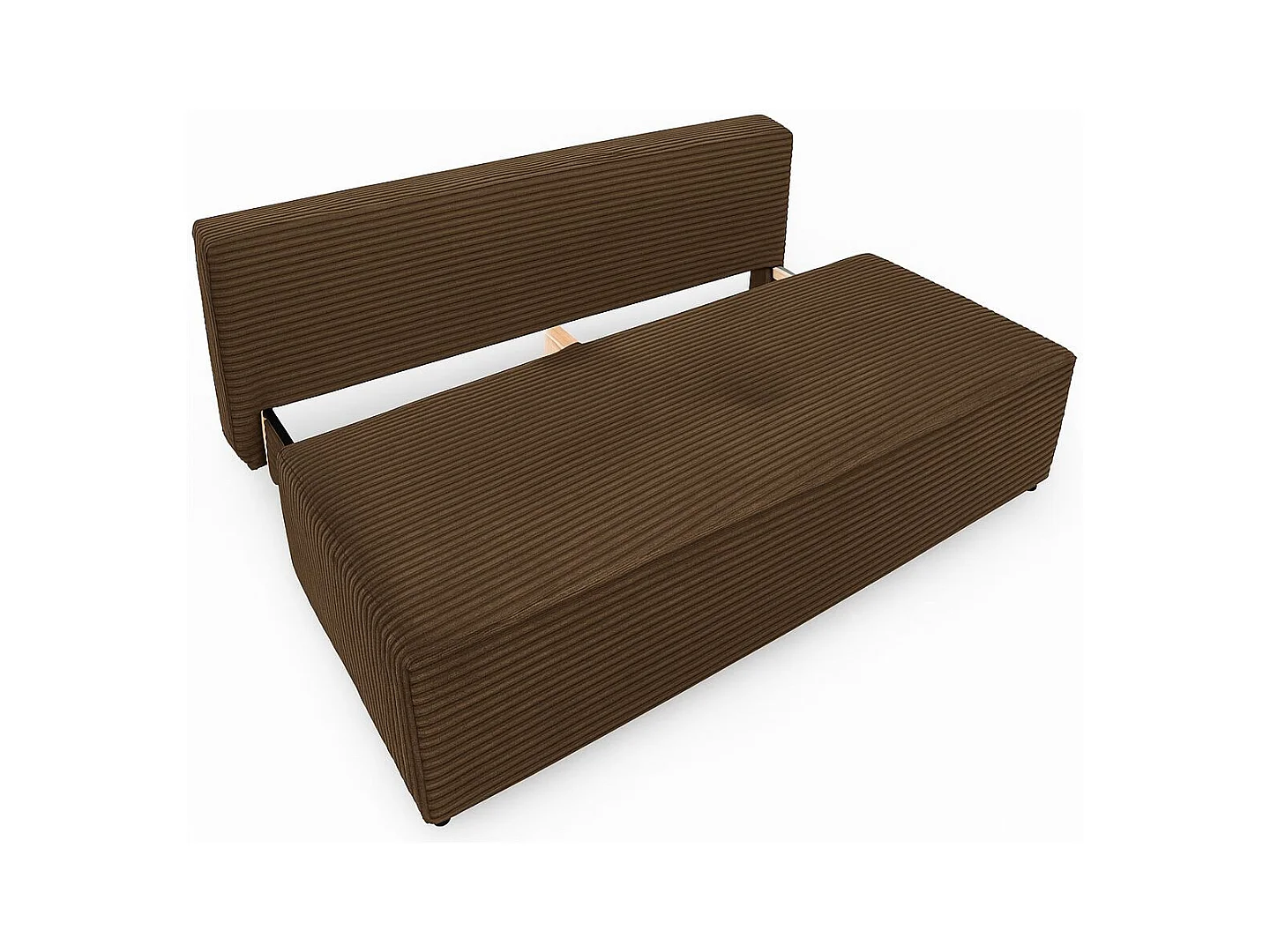 Slaapbank, bank met slaapfunctie en bedstee, DUO, stof Velo, bruin