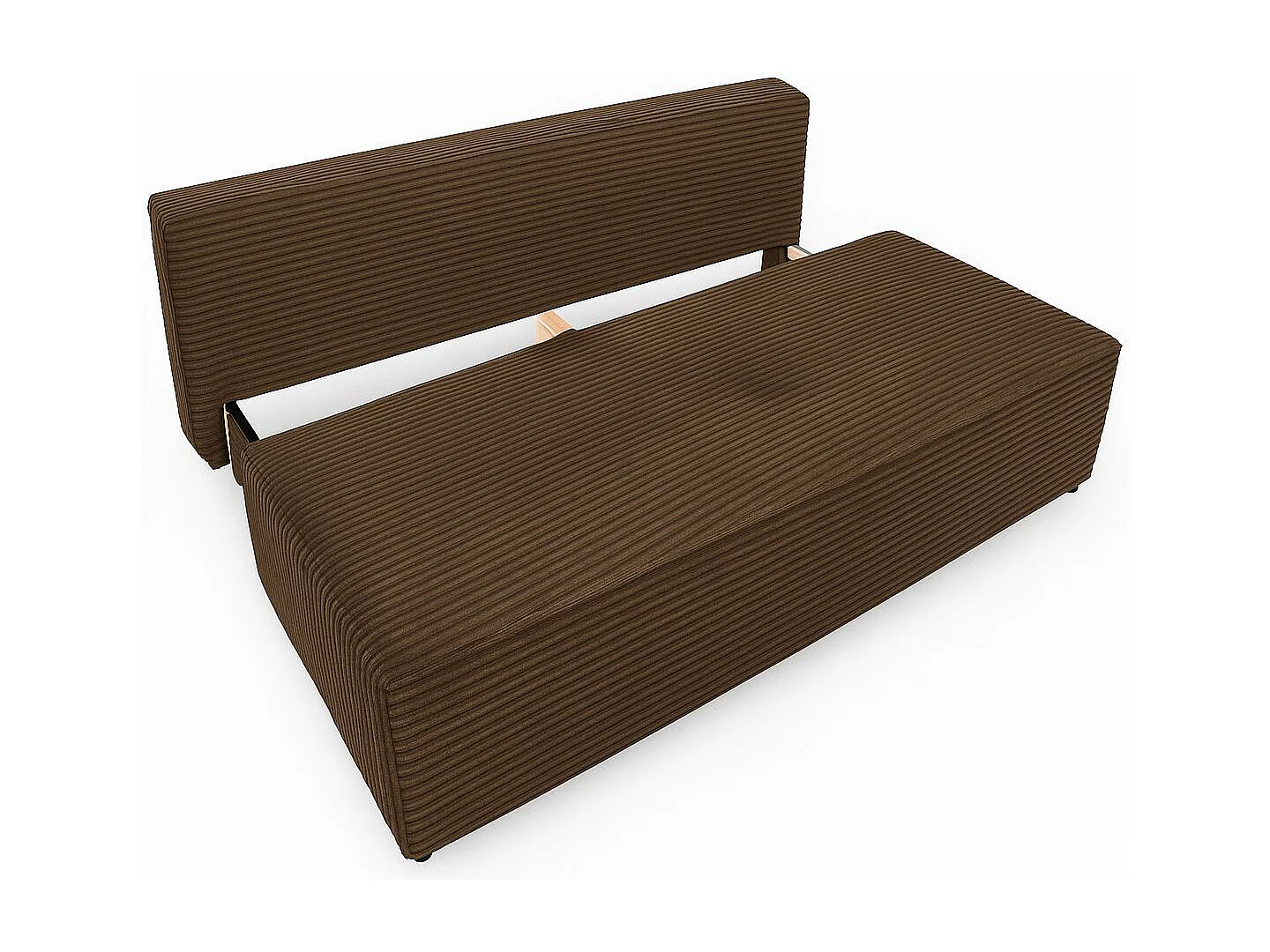 Slaapbank, bank met slaapfunctie en bedstee, DUO, stof Velo, bruin