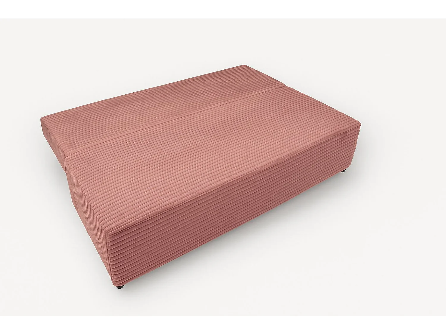 Canapé-lit, canapé avec fonction couchage et coffre de lit, DUO, tissu Velo, rose