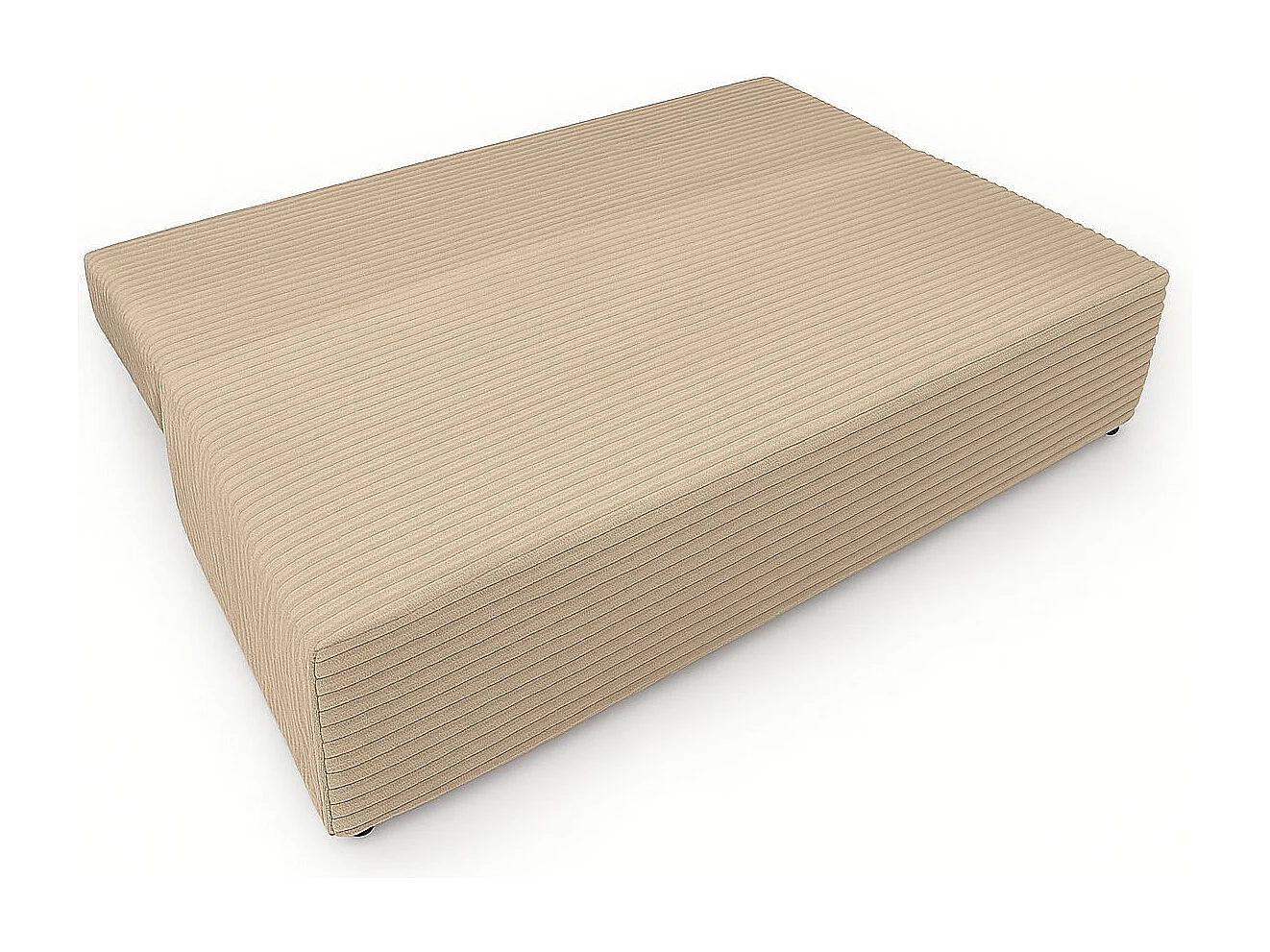 Canapé-lit, canapé avec fonction couchage et coffre de lit, DUO, tissu Velo, beige