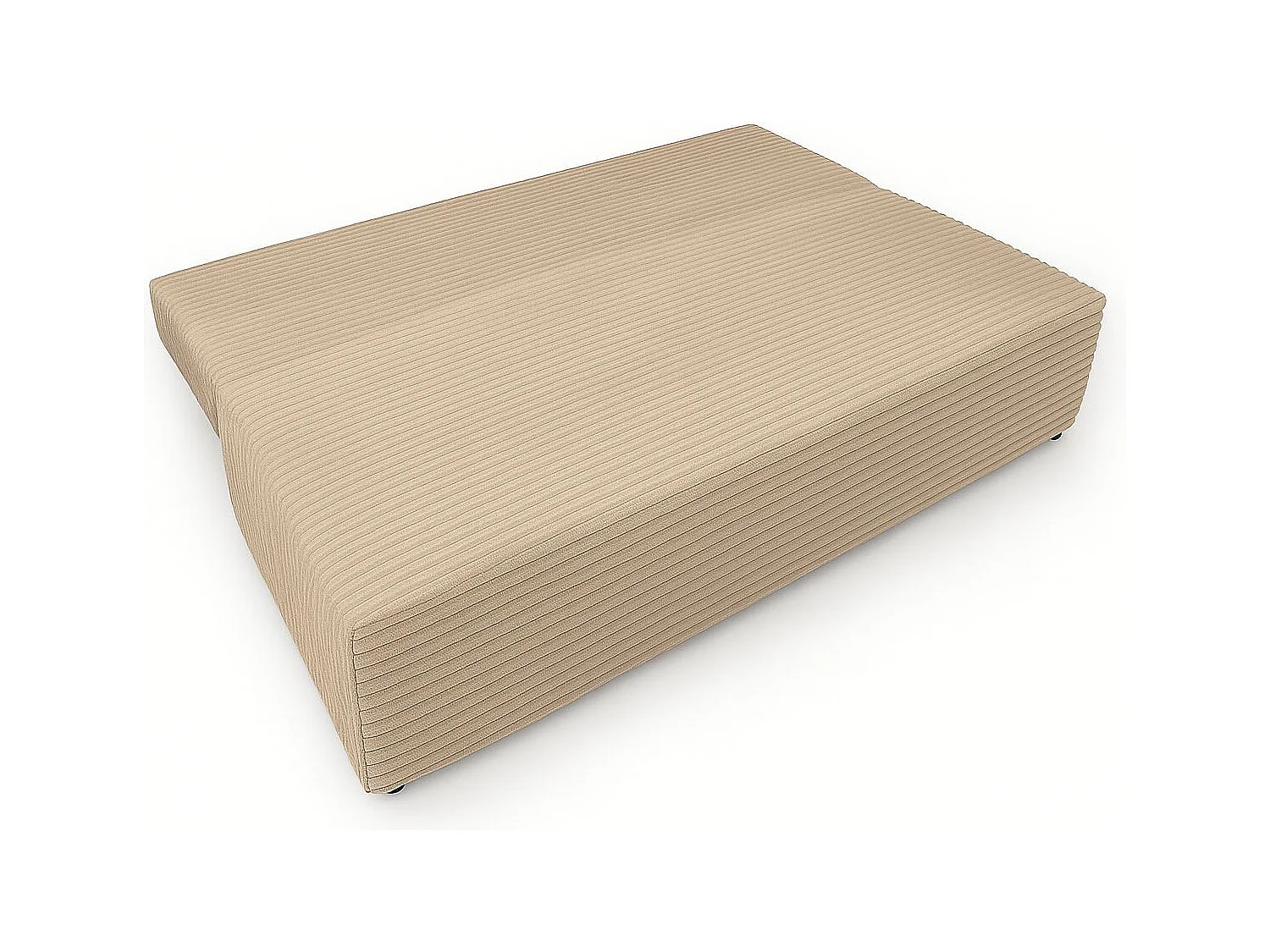 Canapé-lit, canapé avec fonction couchage et coffre de lit, DUO, tissu Velo, beige