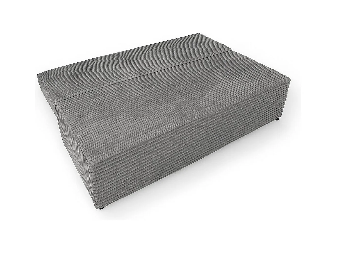 Canapé-lit, canapé avec fonction couchage et coffre de lit, DUO, tissu Velo, gris