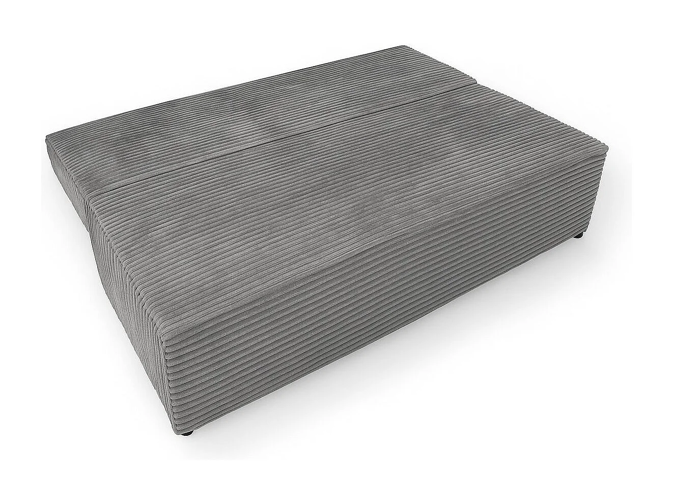 Canapé-lit, canapé avec fonction couchage et coffre de lit, DUO, tissu Velo, gris