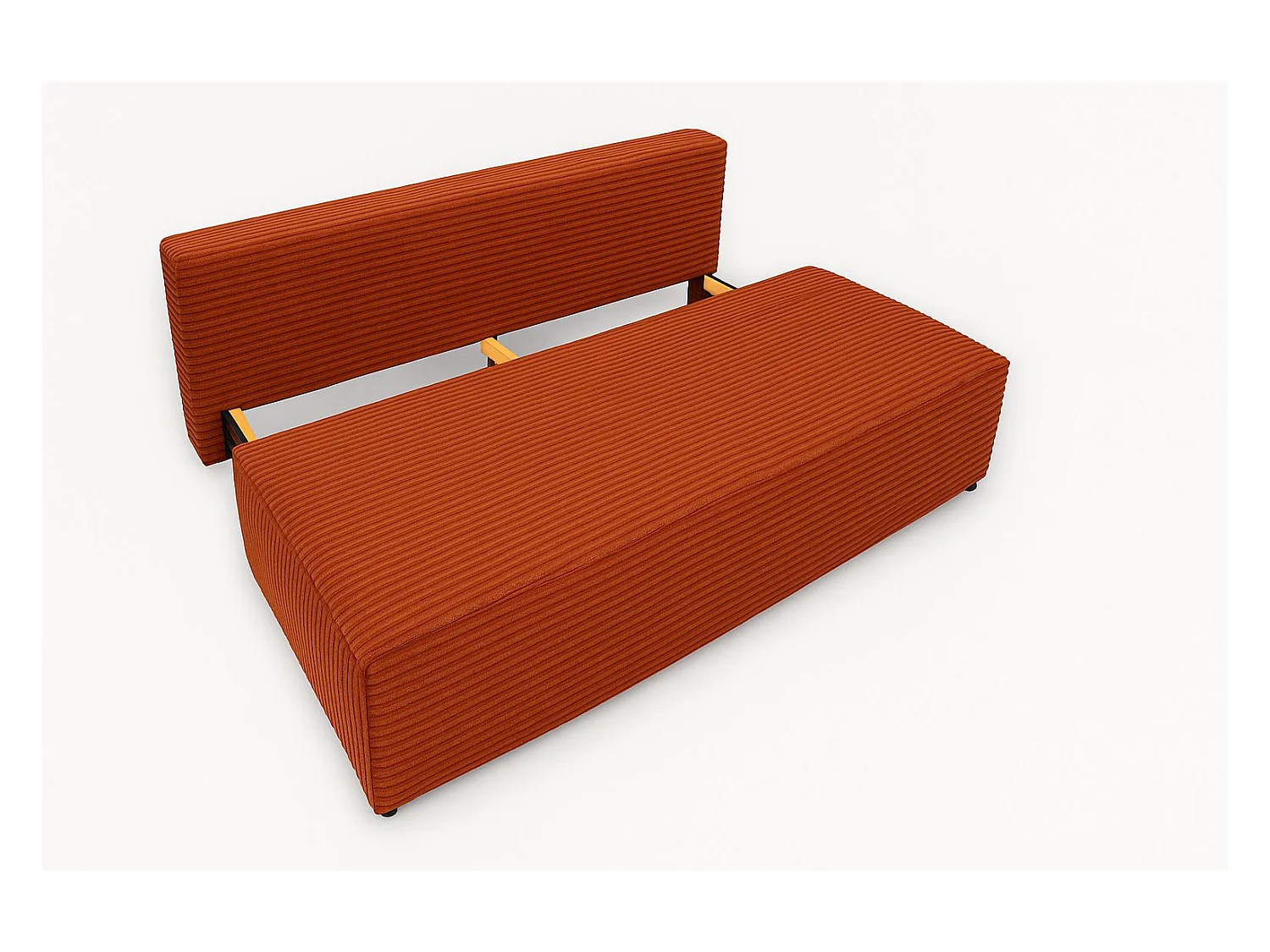 Slaapbank, bank met slaapfunctie en bedstee, DUO, stof Velo, koper