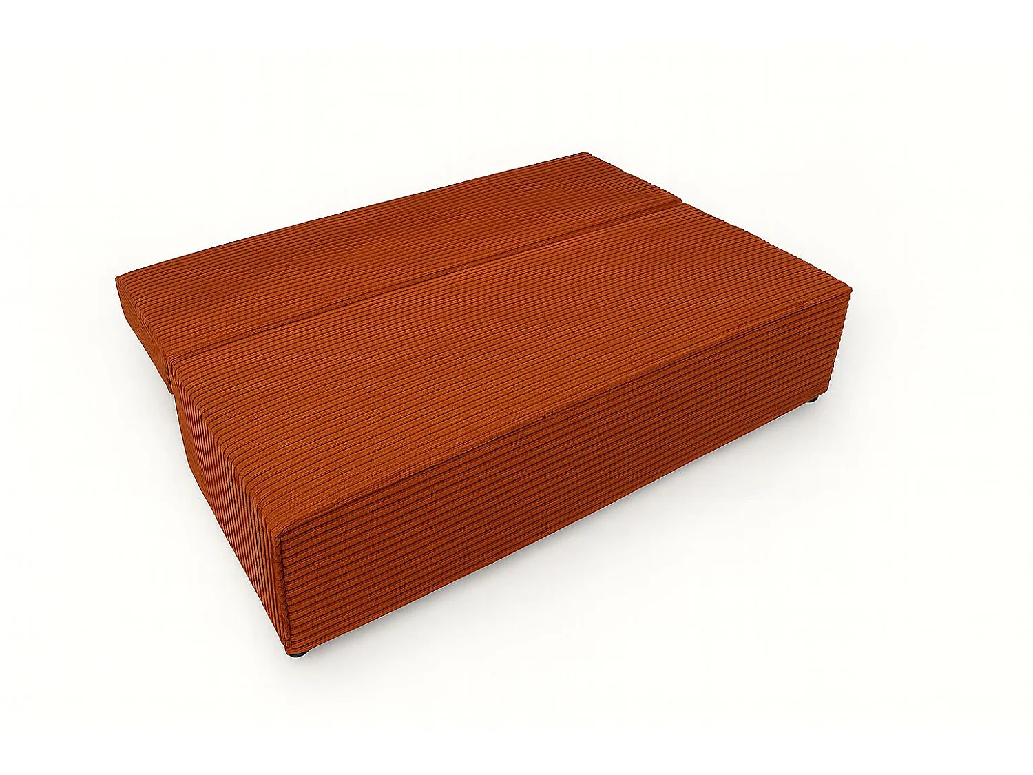 Canapé-lit, canapé avec fonction couchage et coffre de lit, DUO, tissu Velo, cuivre