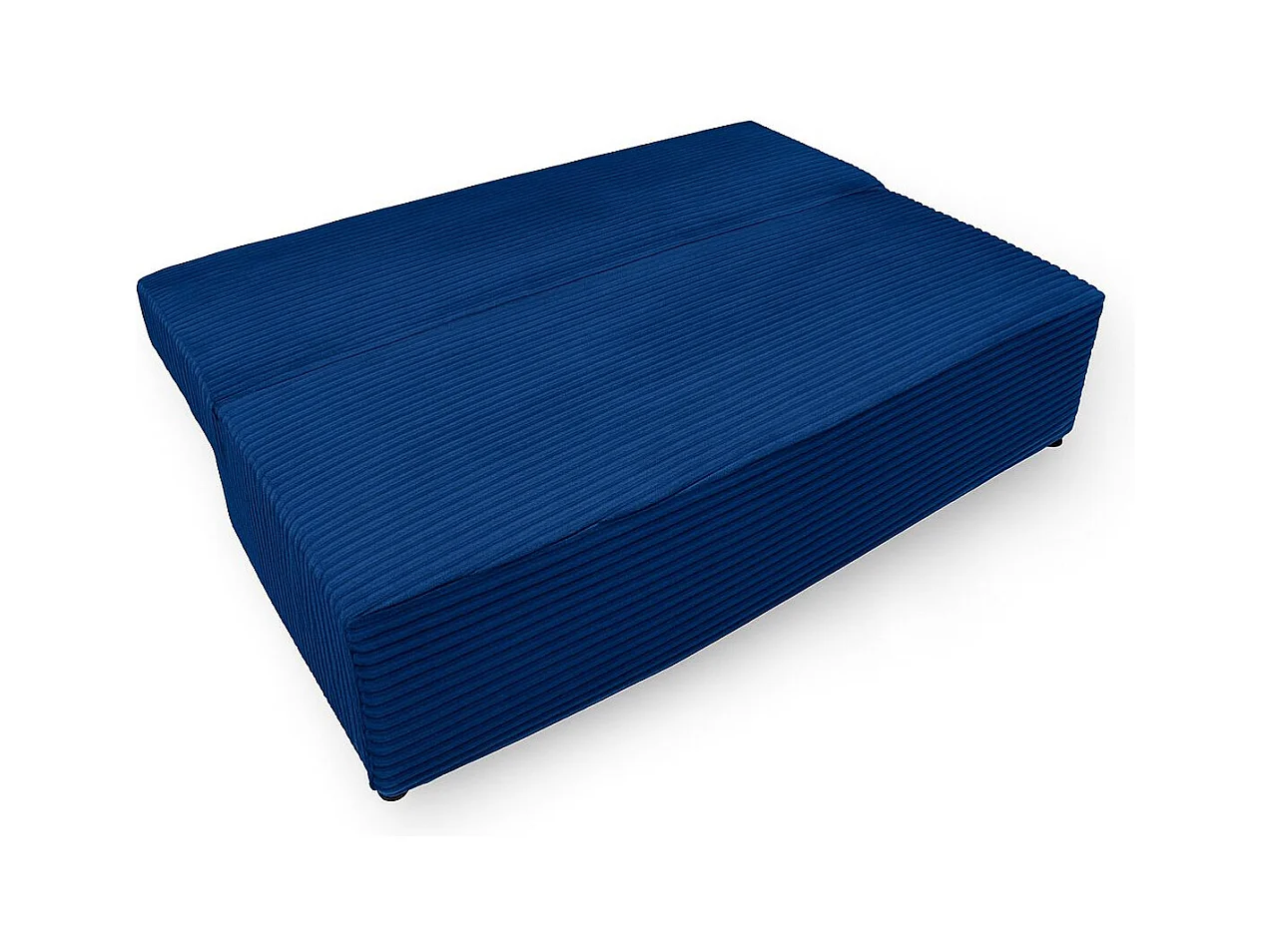 Canapé-lit, canapé avec fonction couchage et coffre de lit, DUO, tissu Velo, bleu