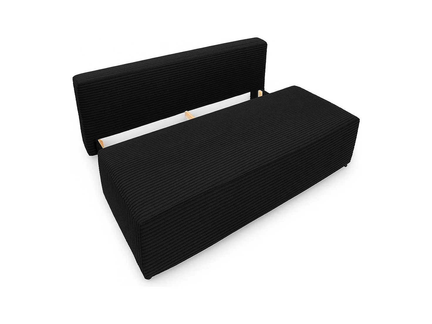 Slaapbank, bank met slaapfunctie en bedkast, DUO, stof Velo, grafiet